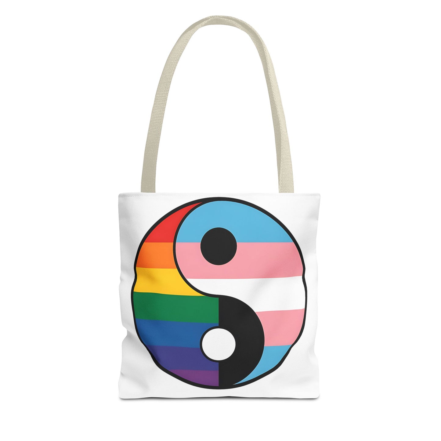 Yin Yang Pride Tote Bag - Colorful LGBTQ+ Symbol for Everyday Use