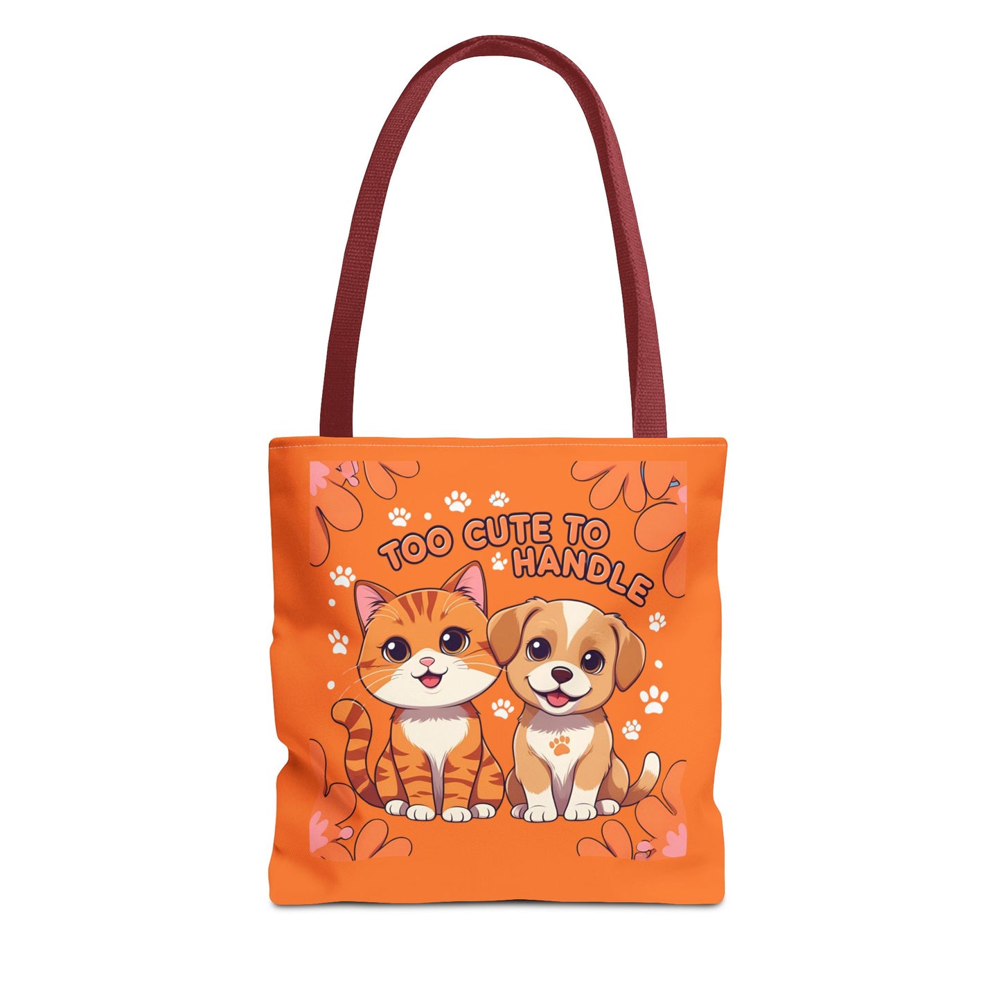 Adorable Pet Lovers Tote Bag, Cute Cat and Dog Design, Perfect Gift for Animal Lovers, Everyday Carry, Pet Adoption Day