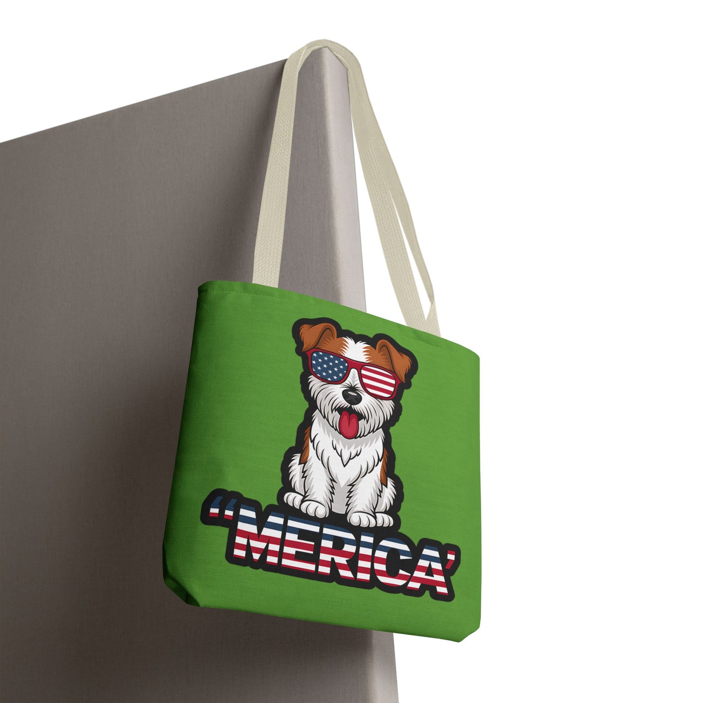 Patriotic Dog Tote Bag - Perfect for Dog Lovers, Fourth of July, Beach Trips, and Everyday Use, Cute Pet Lover Gift, AOP Design
