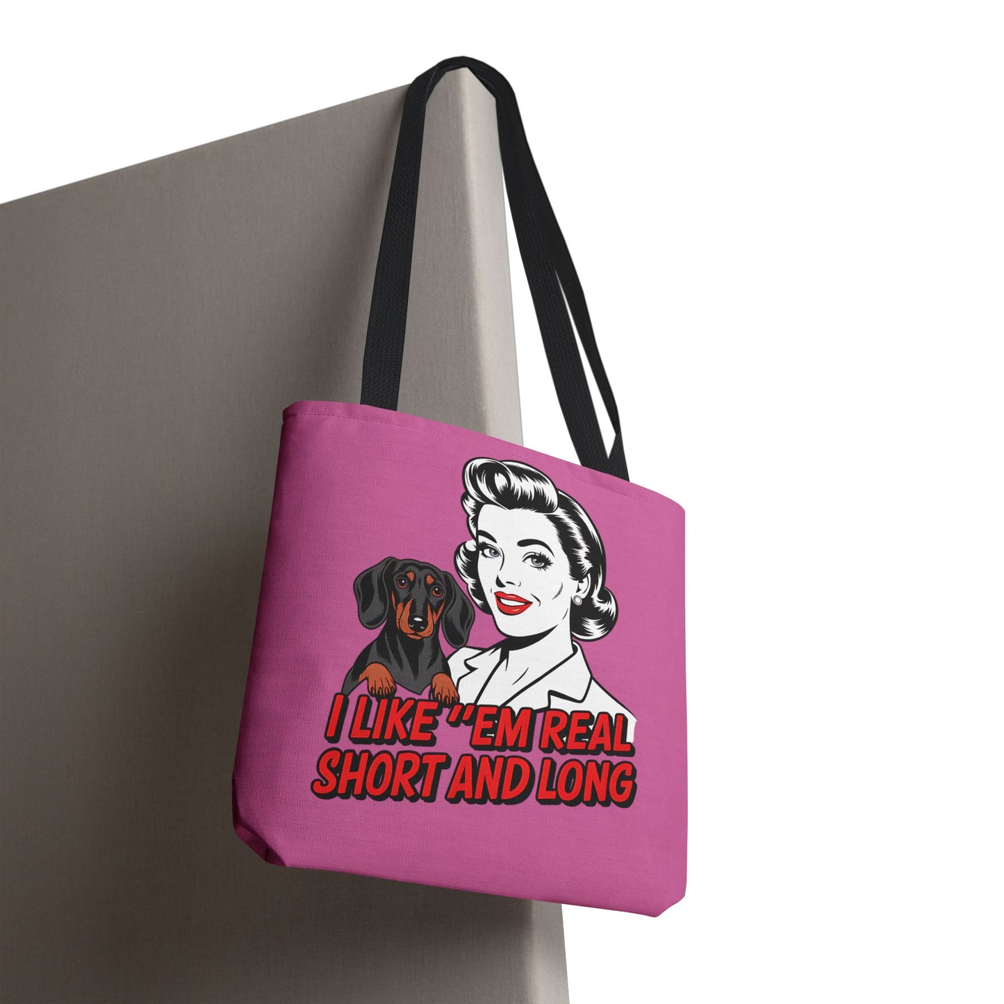Retro Dog Lover Tote Bag, Cute Pink Handbag, Pet Lover Gift, Funny Dog Mom Bag, Vintage Animal Lover Shopping Tote