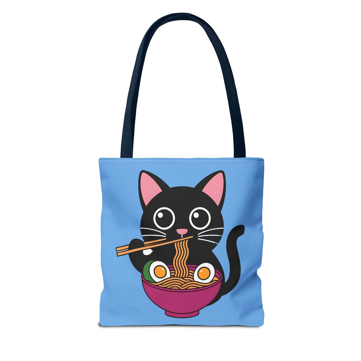 Cute Cat Noodle Tote Bag | Animal Lover Gift, Beach Bag, Shopping Tote, Foodie Accessory, Pet Lover's Bag