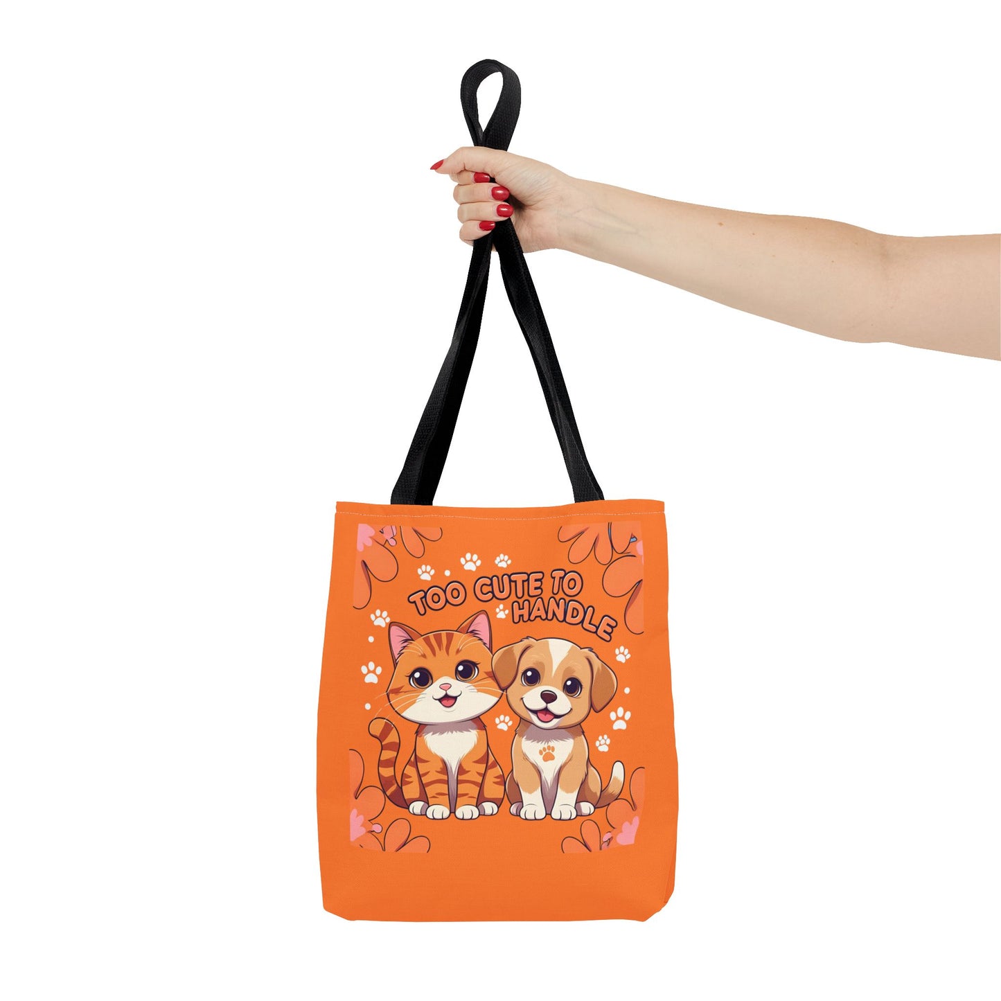Adorable Pet Lovers Tote Bag, Cute Cat and Dog Design, Perfect Gift for Animal Lovers, Everyday Carry, Pet Adoption Day
