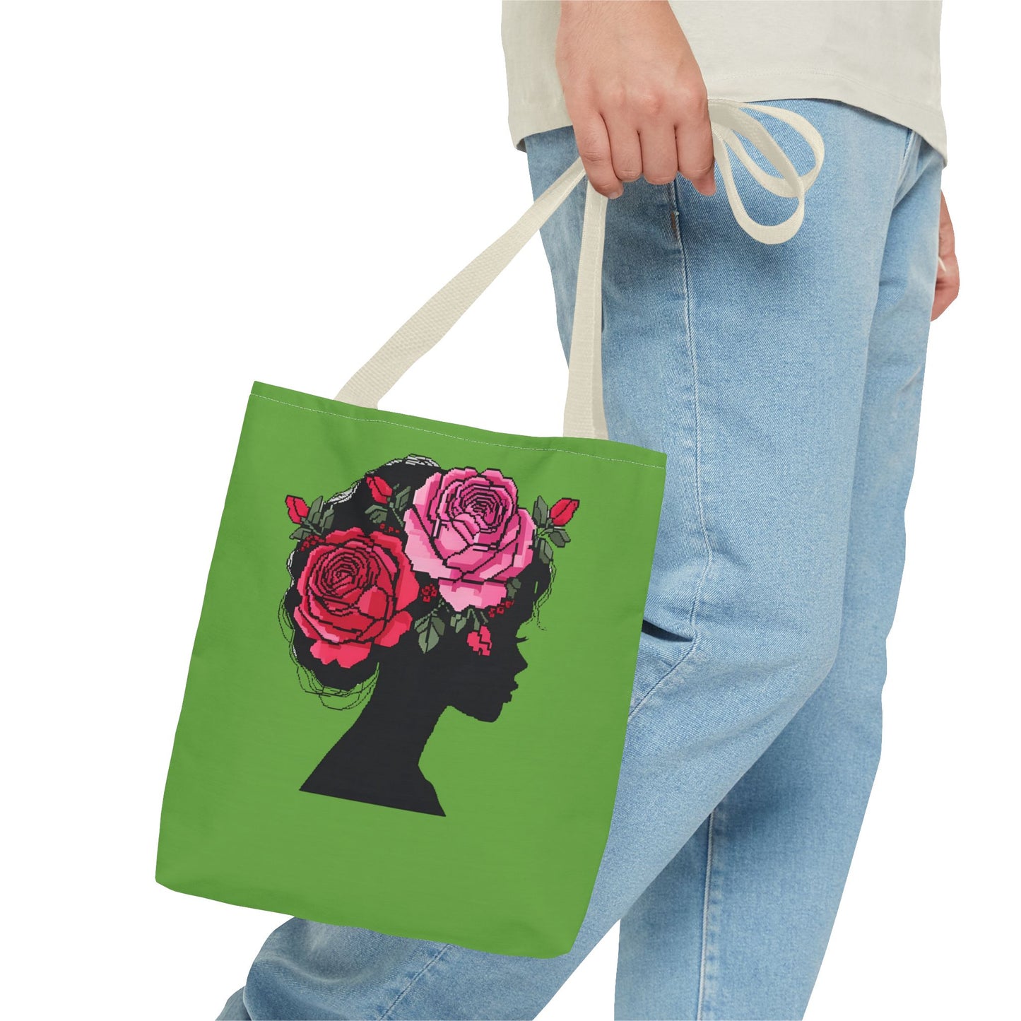 Floral Silhouette Tote Bag - Eco-Friendly, Stylish, Gifts for Her, Travel Essential, Canvas Shopper