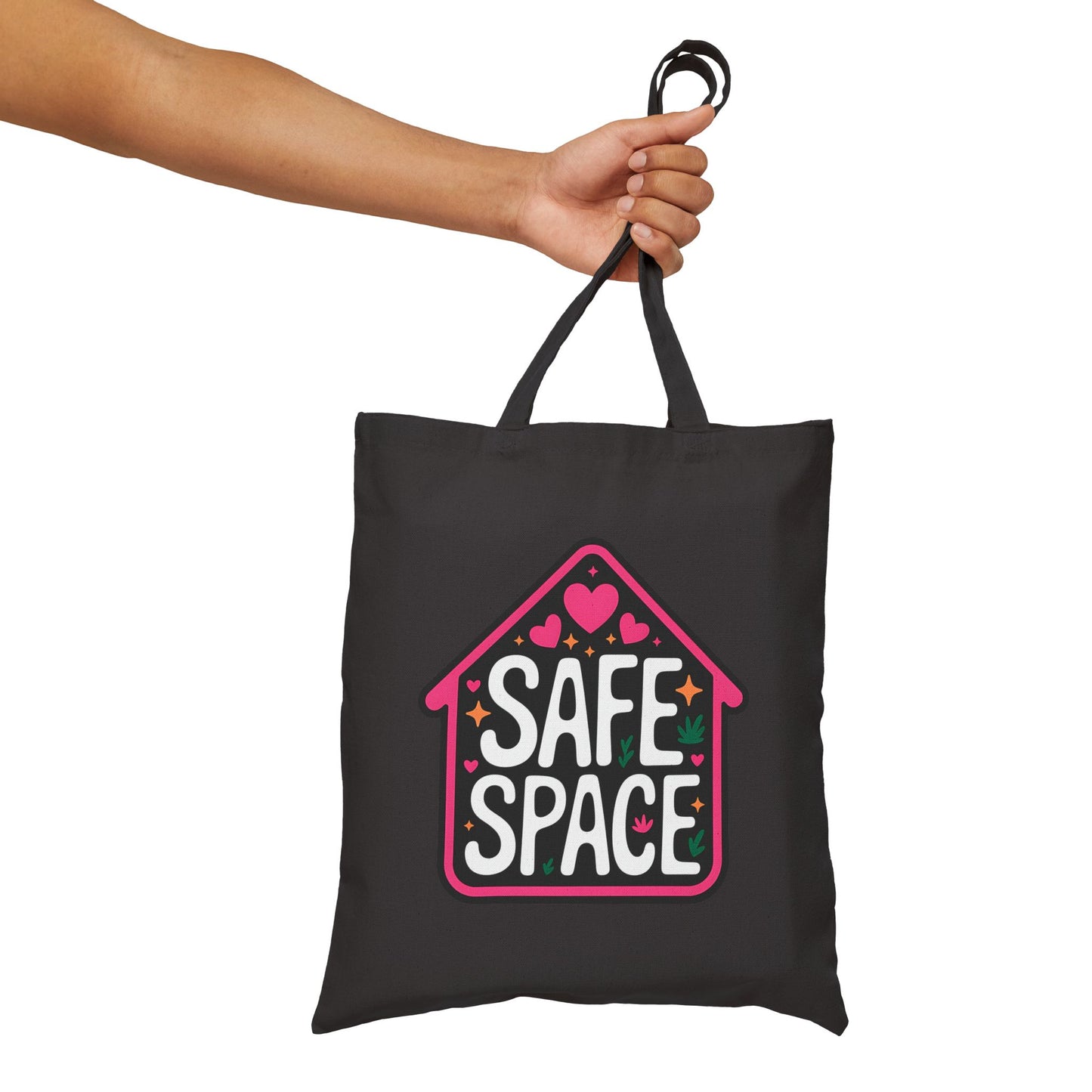 Safe Space Cotton Canvas Tote Bag | Eco-Friendly, Reusable Shopping Bag, Gift for Friends, Beach Bag, Student Essentials, Affirmation Tote