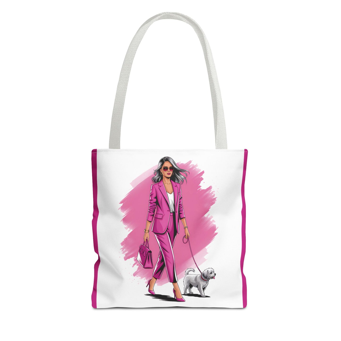 Chic Dog Walker Tote Bag, Fashionable Tote, Pink Tote, Pet Lover Gift, Stylish Shopping Bag, Daily Use Bag, Trendy Handbag