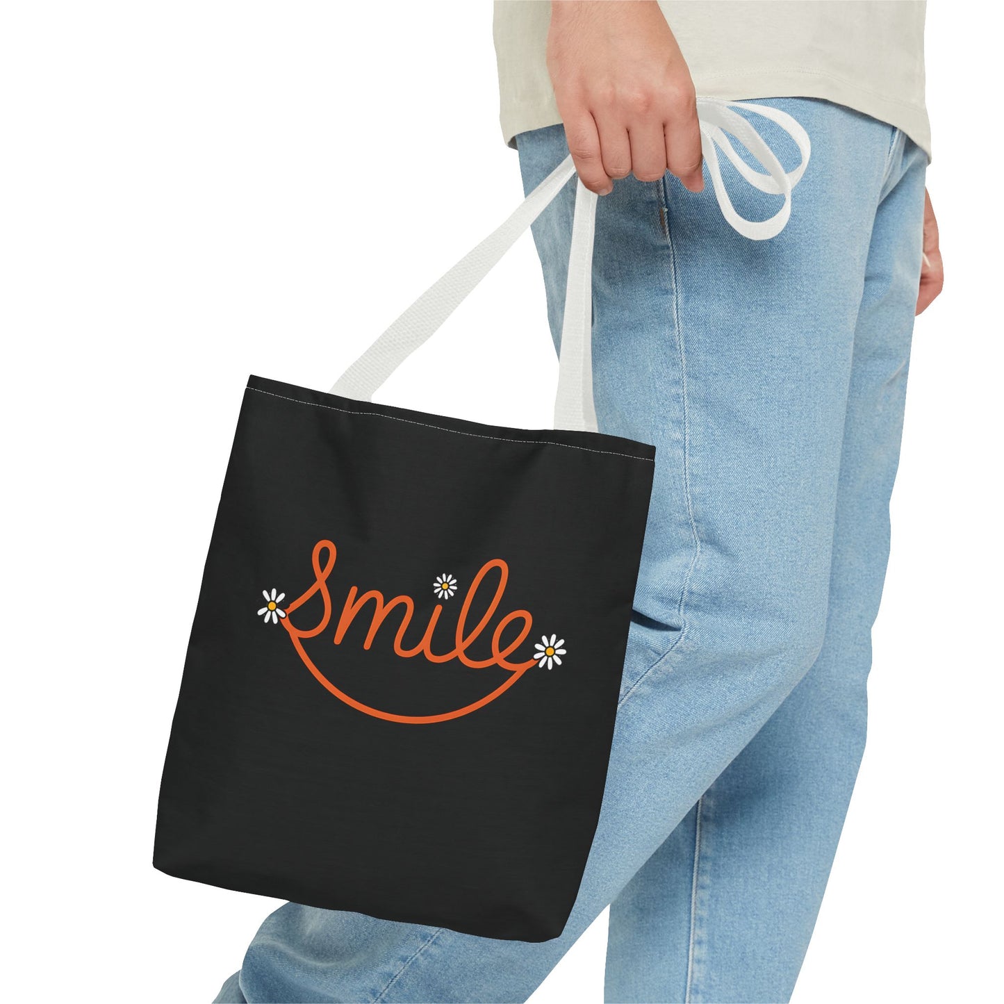 Smile Tote Bag - Cheerful Floral Design for Everyday Use