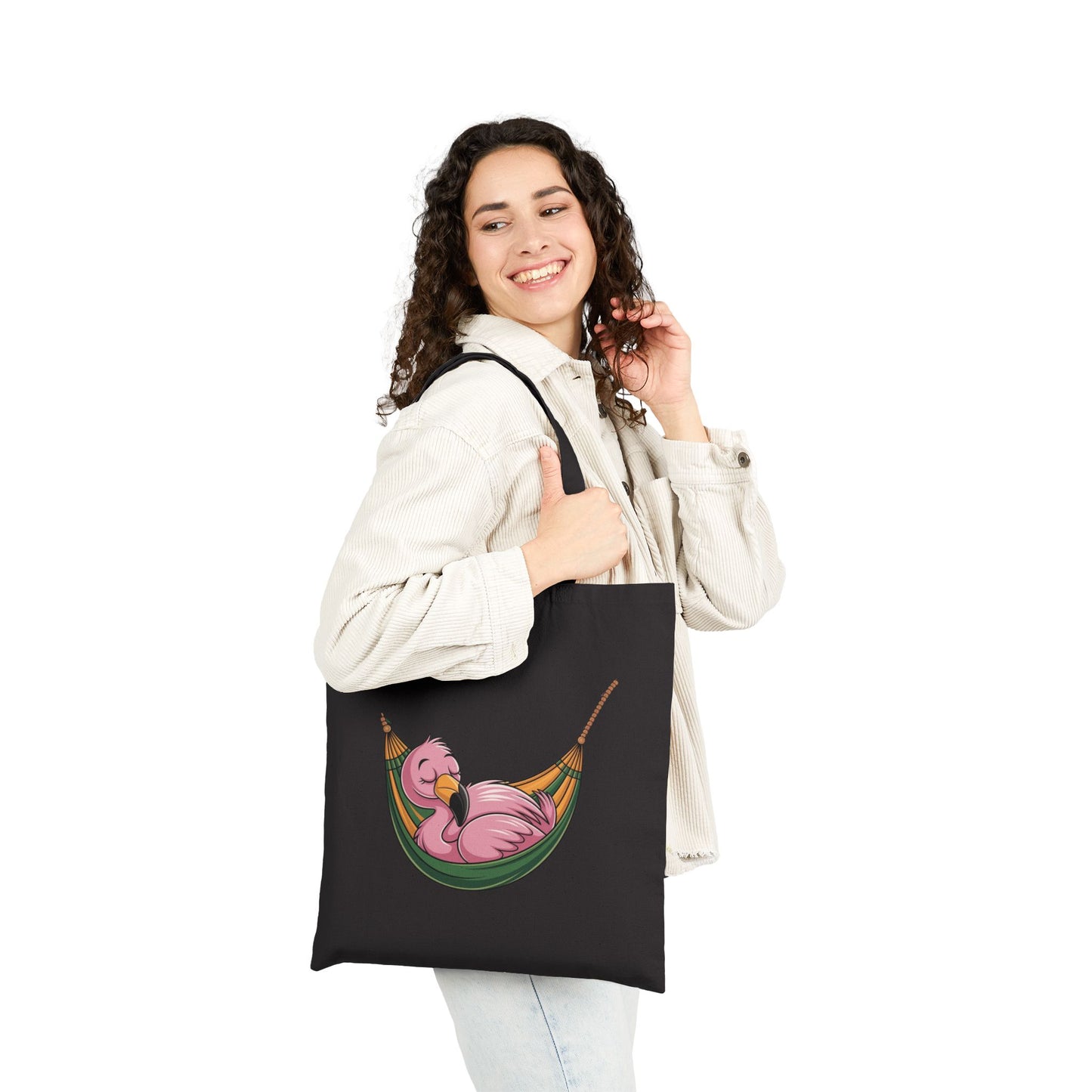 Flamingo Hammock Tote Bag, Eco-Friendly Shopping Bag, Summer Beach Bag, Cute Gift for Her, Travel Tote