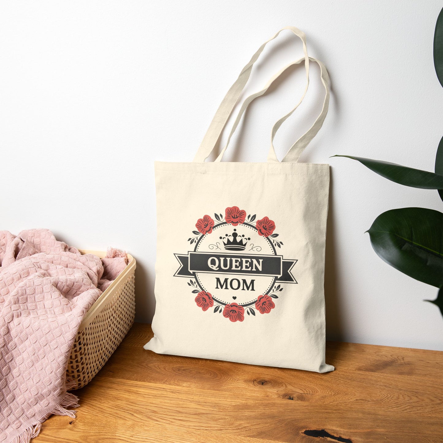 Queen Mom Cotton Canvas Tote Bag | Stylish & Durable Gift for Moms