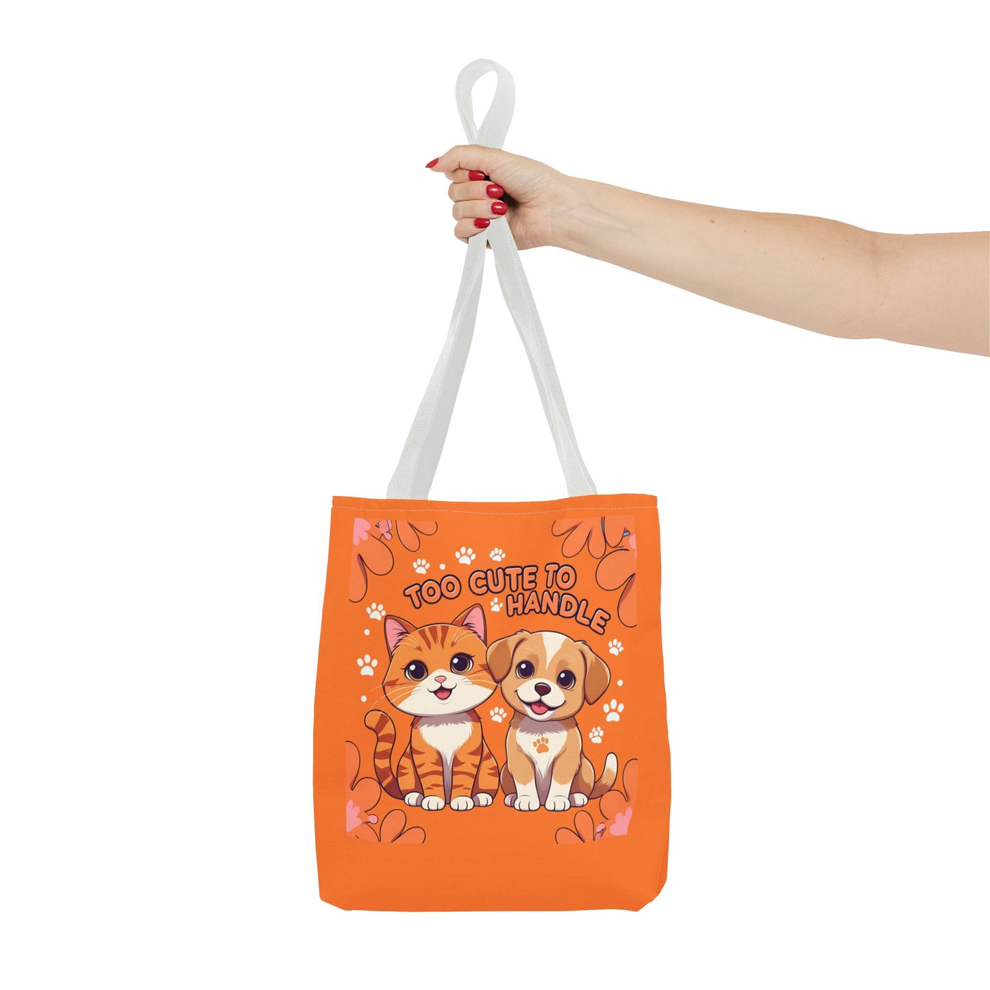 Adorable Pet Lovers Tote Bag, Cute Cat and Dog Design, Perfect Gift for Animal Lovers, Everyday Carry, Pet Adoption Day