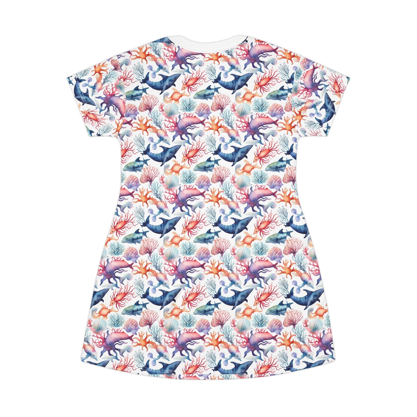 Coral Reef T-Shirt Dress - Ocean Inspired Summer Fashion