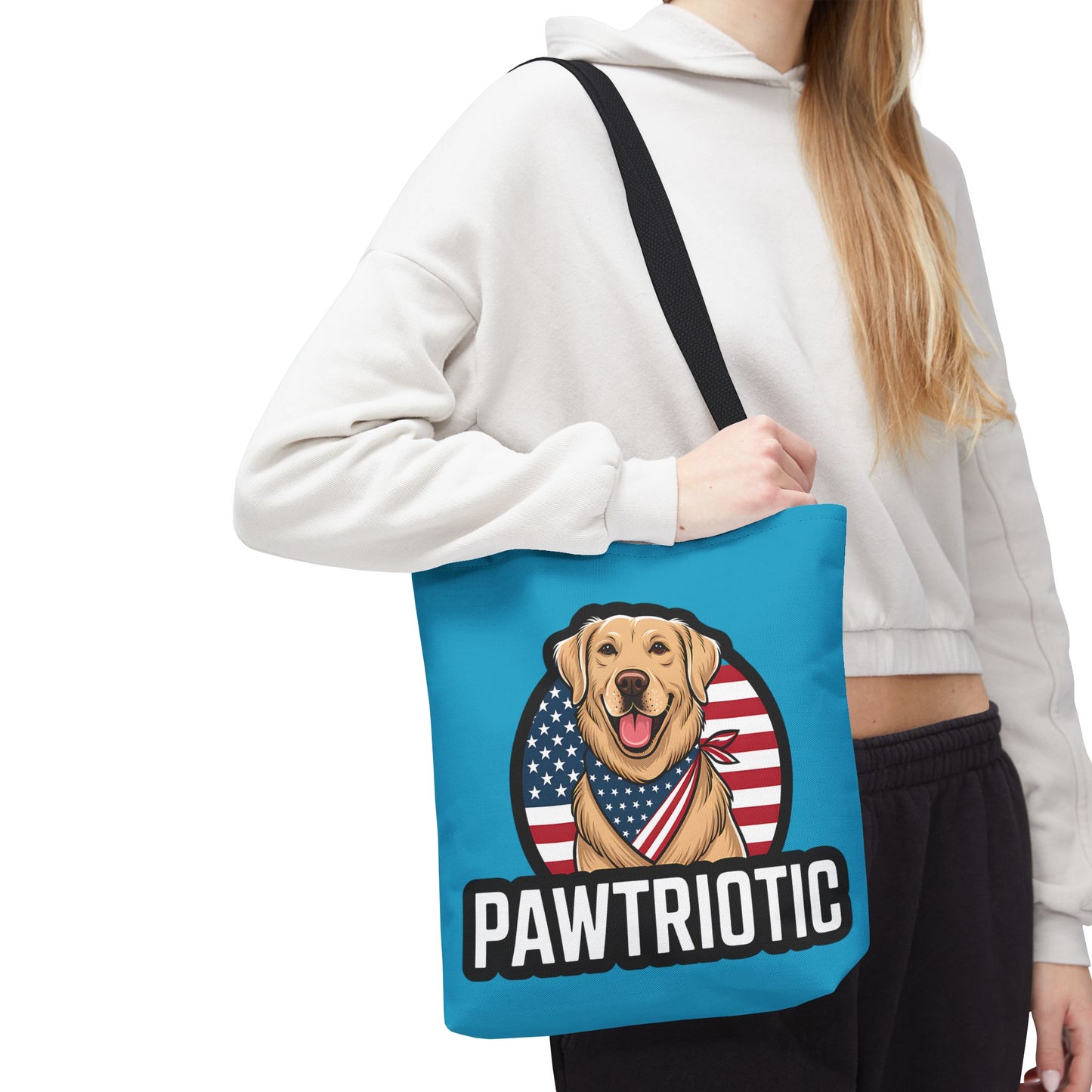 Pawtrotic Tote Bag, Dog Lover's Accessory, Patriotic Dog Tote, Animal Appreciation Gift, Fourth of July Celebration