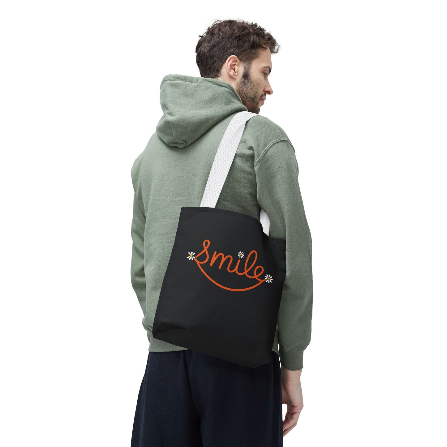 Smile Tote Bag - Cheerful Floral Design for Everyday Use