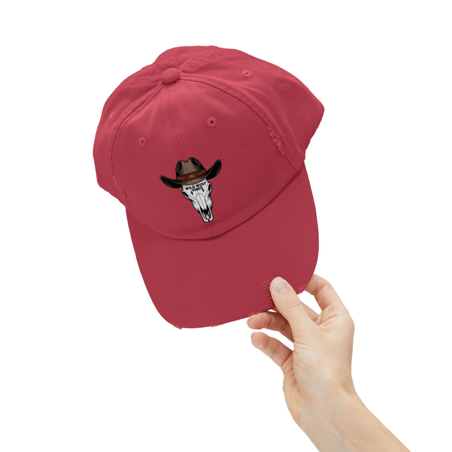 Wild West Distressed Cap, Unisex Cowboy Hat, Vintage Baseball Cap, Western Clothing, Perfect for Festivals, Gifts for Adventurers