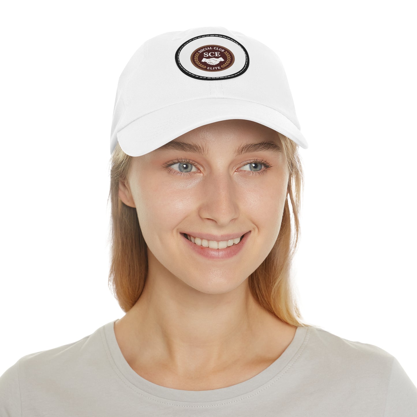 Custom Round Leather Patch Dad Hat for Casual Style