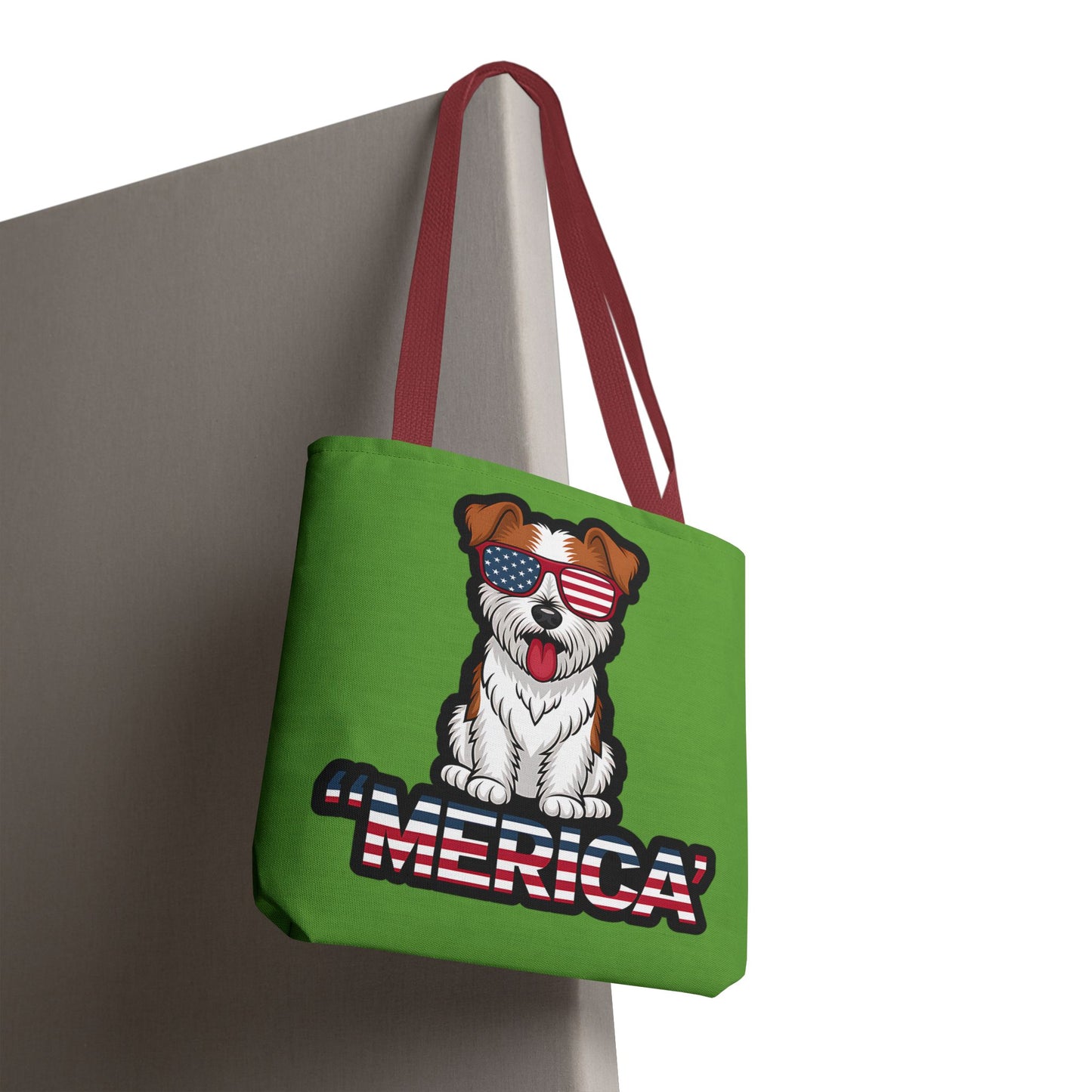 Patriotic Dog Tote Bag - Perfect for Dog Lovers, Fourth of July, Beach Trips, and Everyday Use, Cute Pet Lover Gift, AOP Design