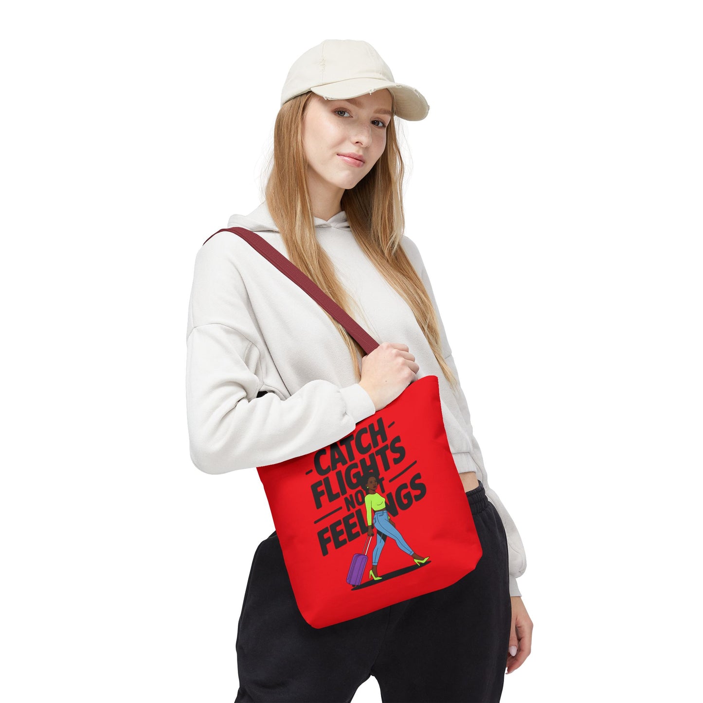 Catch Flights Not Feelings Tote Bag | Travel Gift, Vacation Accessory, Summer Beach Bag, Stylish Shopping Tote, Gift for Travelers