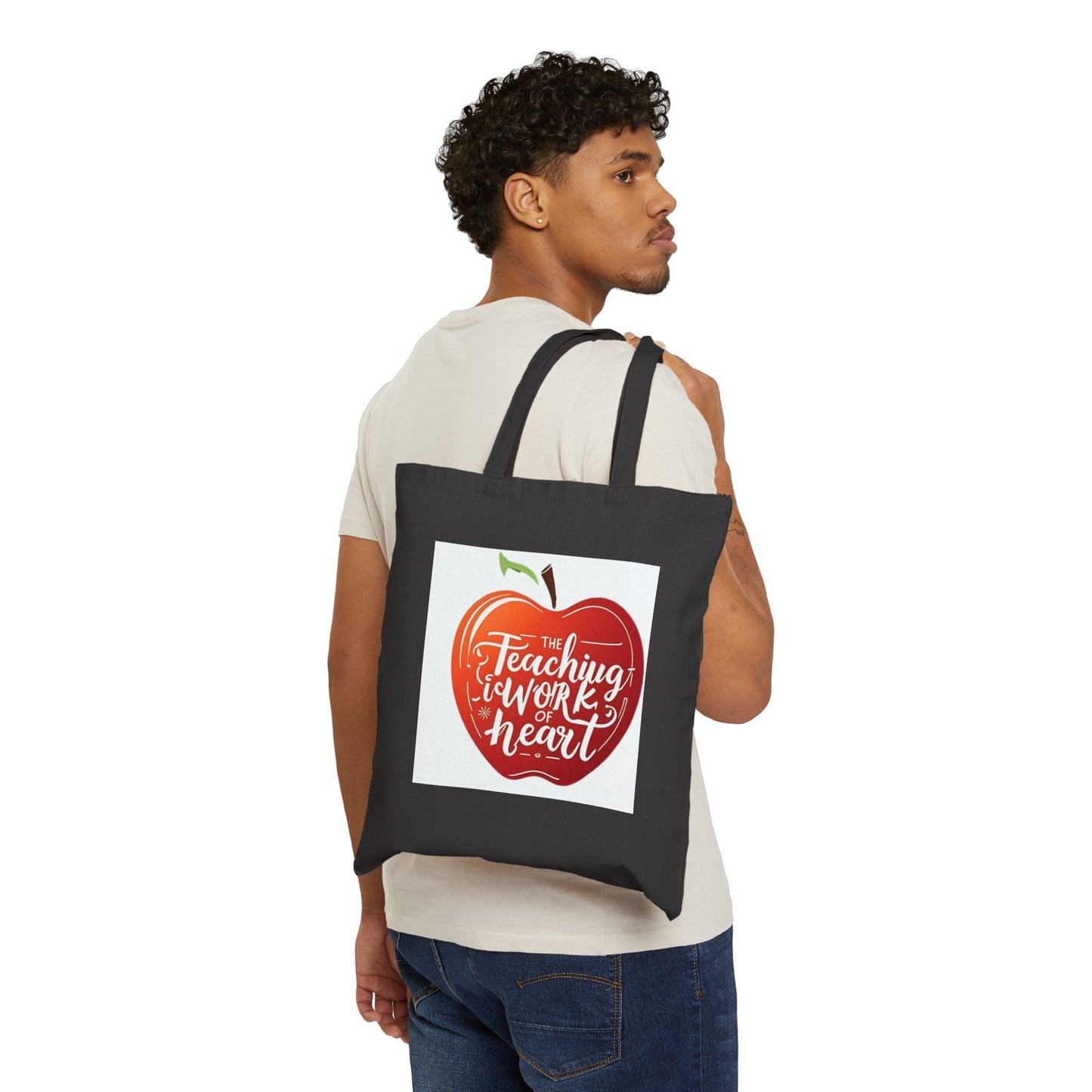 Teaching Heart Cotton Canvas Tote Bag - Perfect Gift for Educators