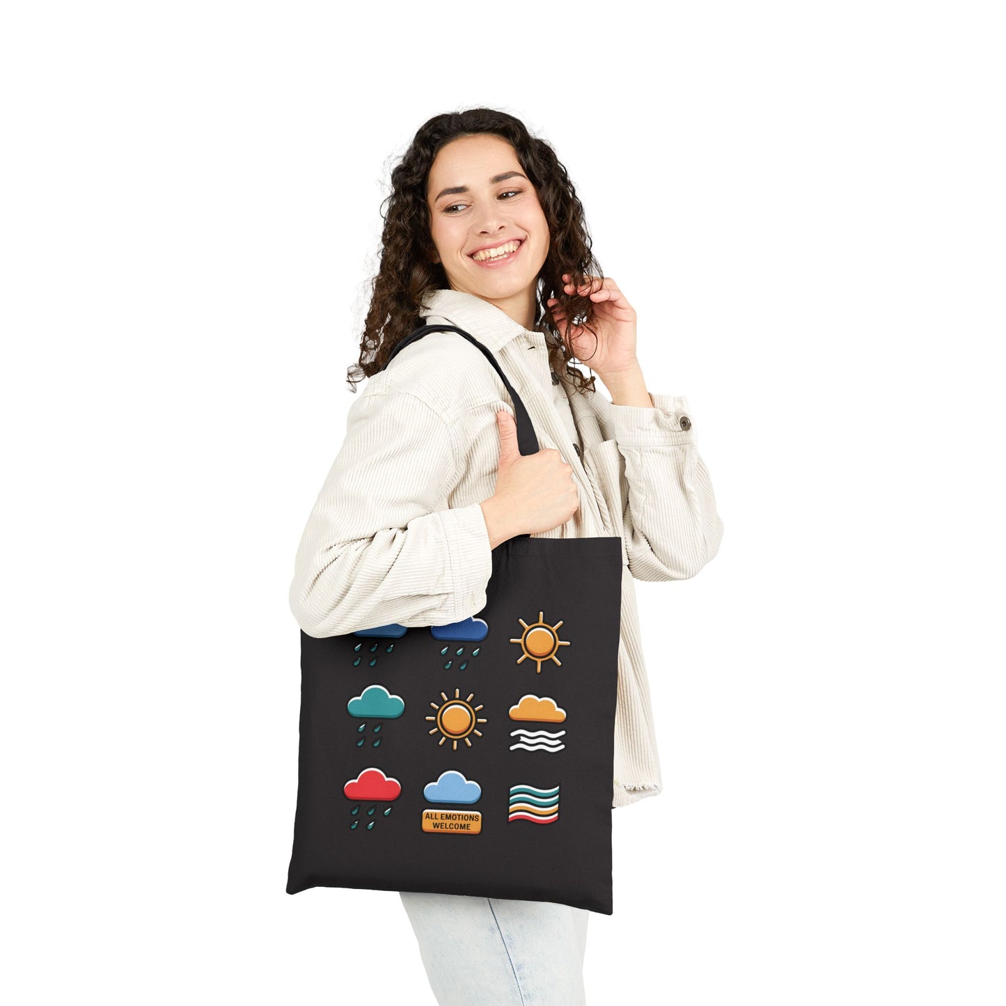 Sunny Days Cotton Canvas Tote Bag, Eco-Friendly Shopping Bag, Beach Day Tote, Weather Vibes Bag, Gift for Nature Lovers