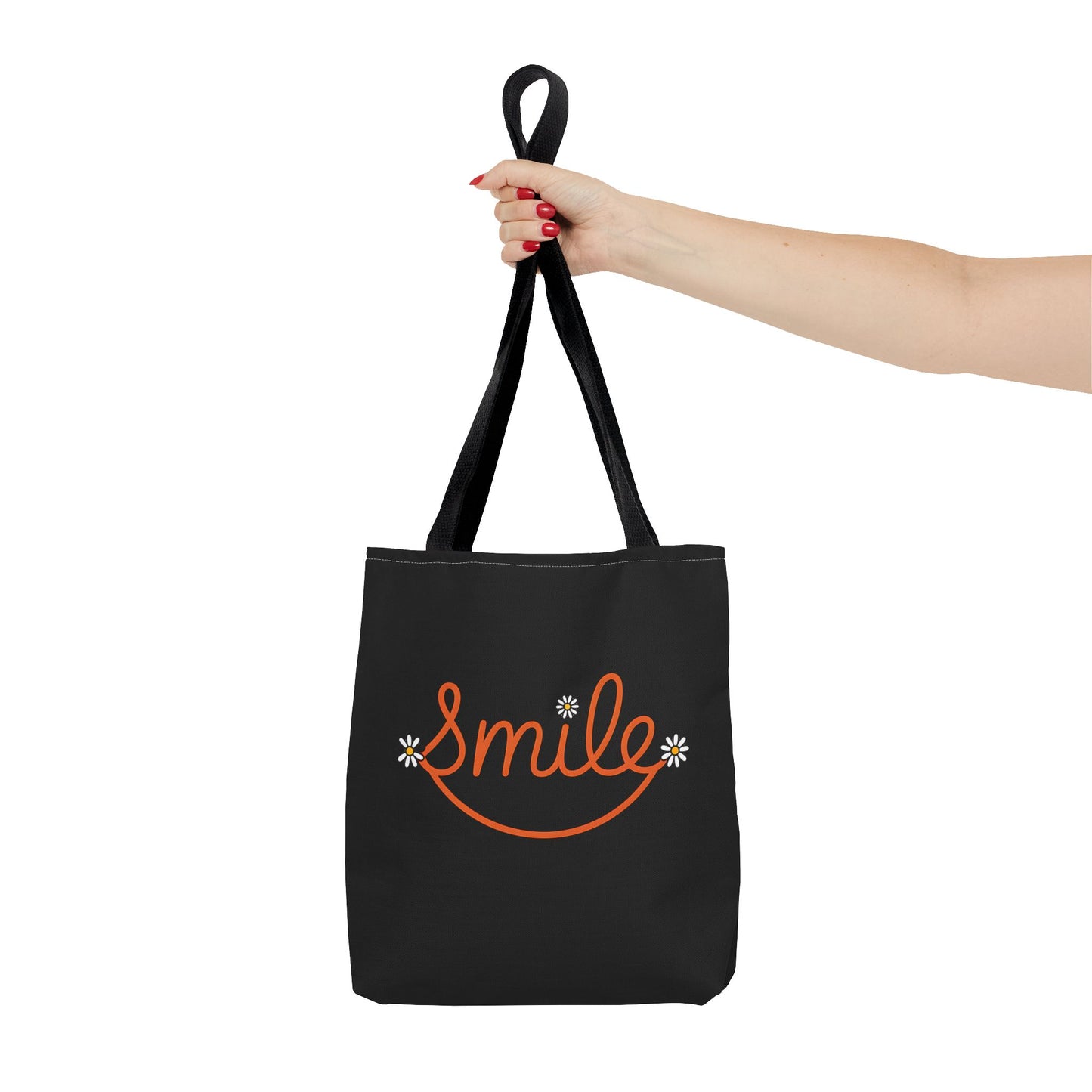 Smile Tote Bag - Cheerful Floral Design for Everyday Use