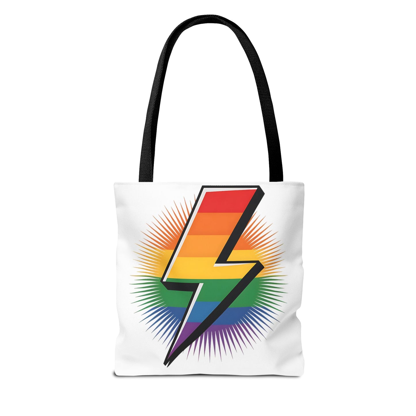Rainbow Lightning Tote Bag - Vibrant Stylish Eco-Friendly Carryall