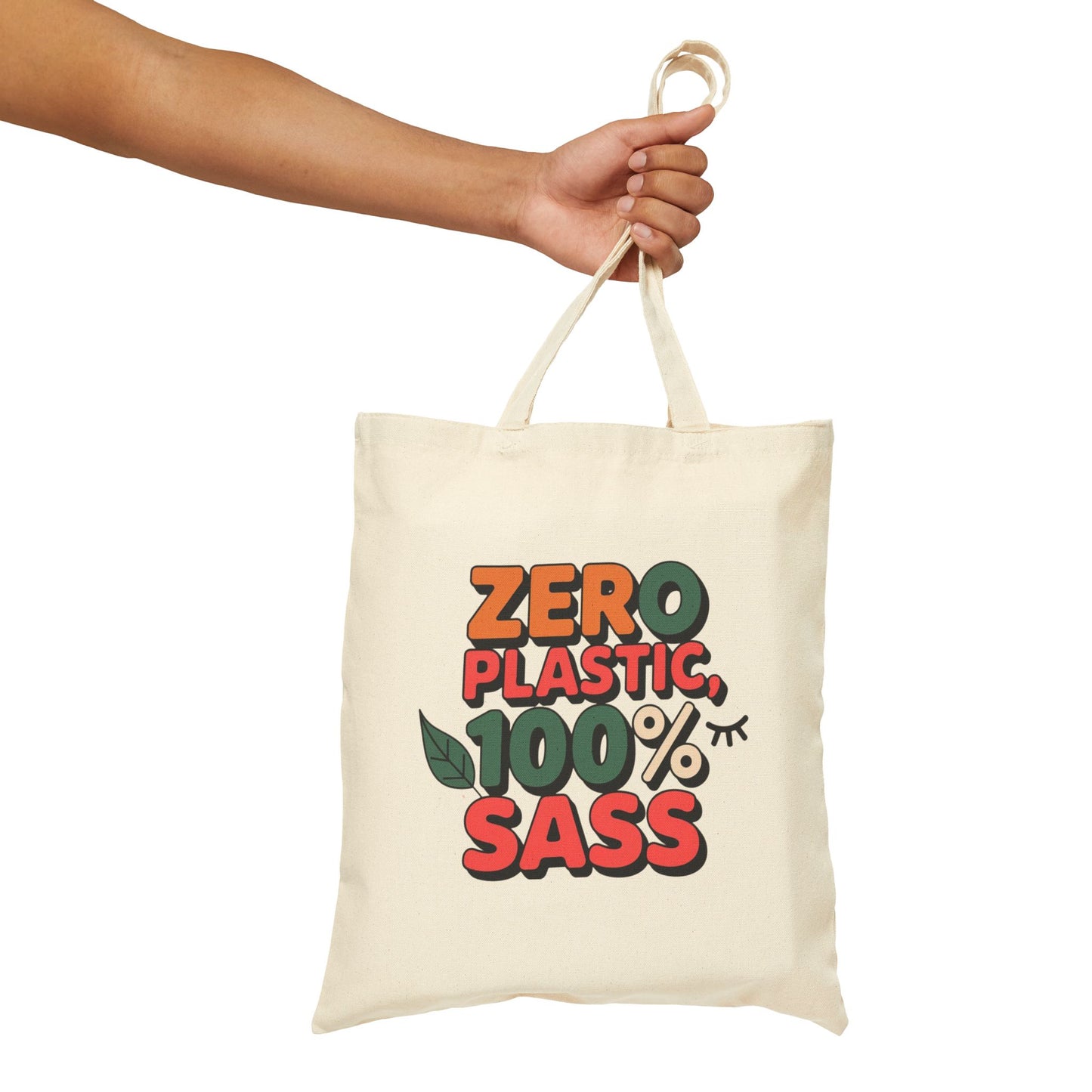 Sassy Eco-Friendly Cotton Canvas Tote Bag, Reusable Grocery Bag, Sustainable Shopping Tote, Gift for Eco-Conscious Friends, Fun Everyday Bag