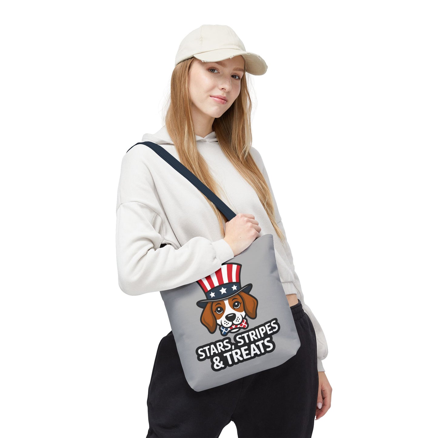 Patriotic Dog Tote Bag - Stars, Stripes & Treats - Cute Pet Lover Gift, Summer Fair, Dog Lovers, July 4th, Everyday Use