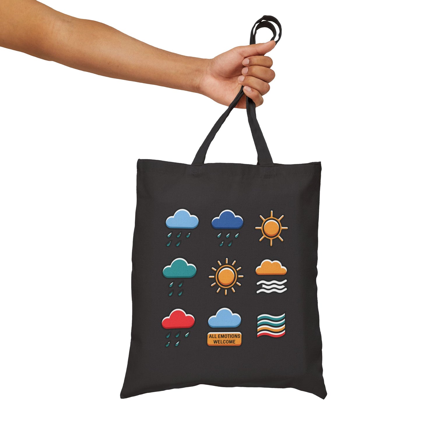 Sunny Days Cotton Canvas Tote Bag, Eco-Friendly Shopping Bag, Beach Day Tote, Weather Vibes Bag, Gift for Nature Lovers