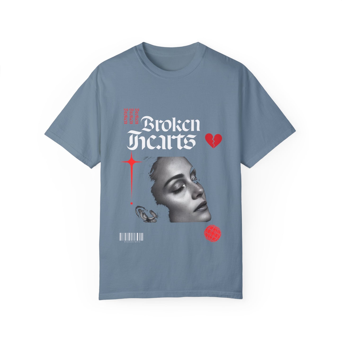 Broken Hearts Unisex Garment-Dyed T-Shirt - Trendy Graphic Tee for Casual Looks