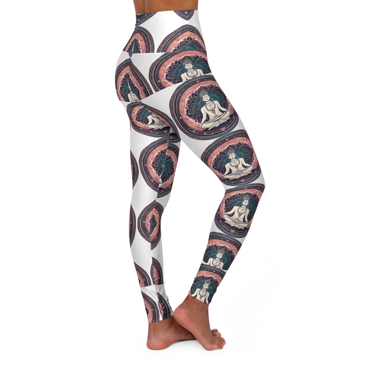 Buddha Print High Waisted Yoga Leggings - Comfortable & Stylish Activewear for Mindful Movement
