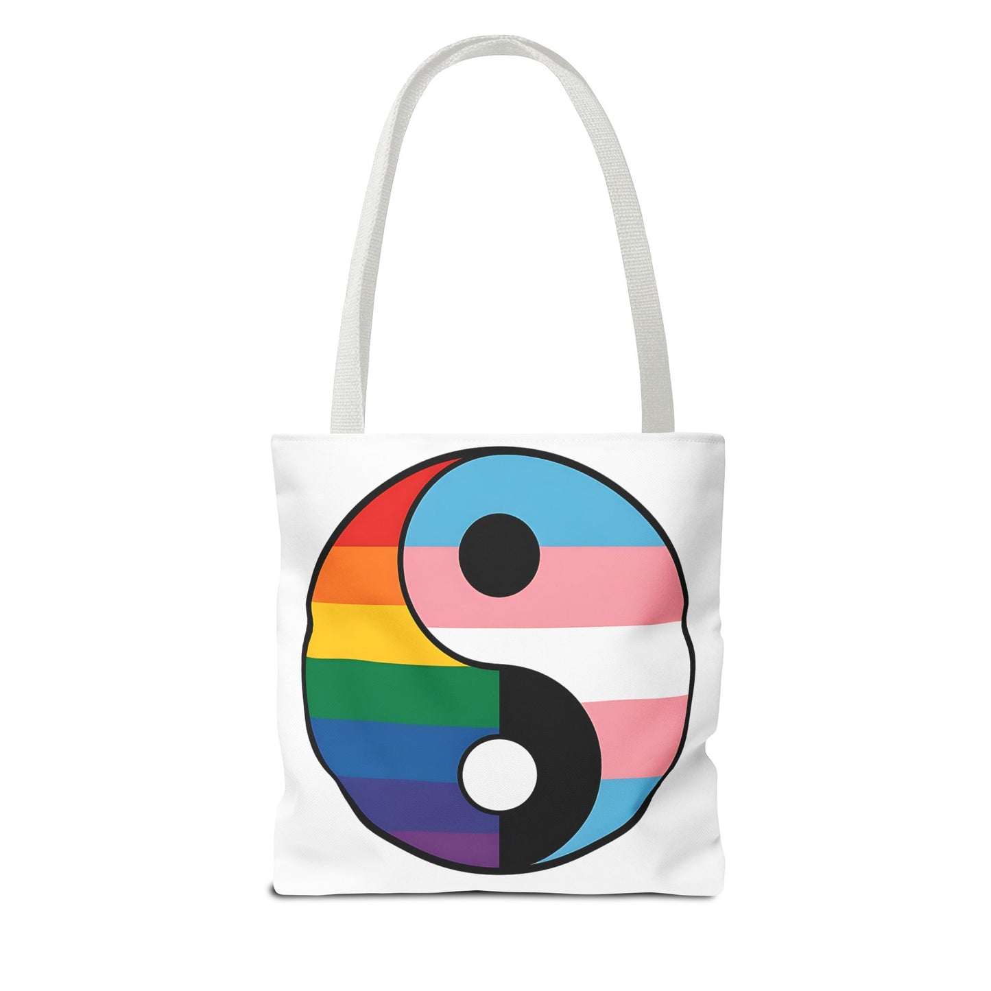 Yin Yang Pride Tote Bag - Colorful LGBTQ+ Symbol for Everyday Use