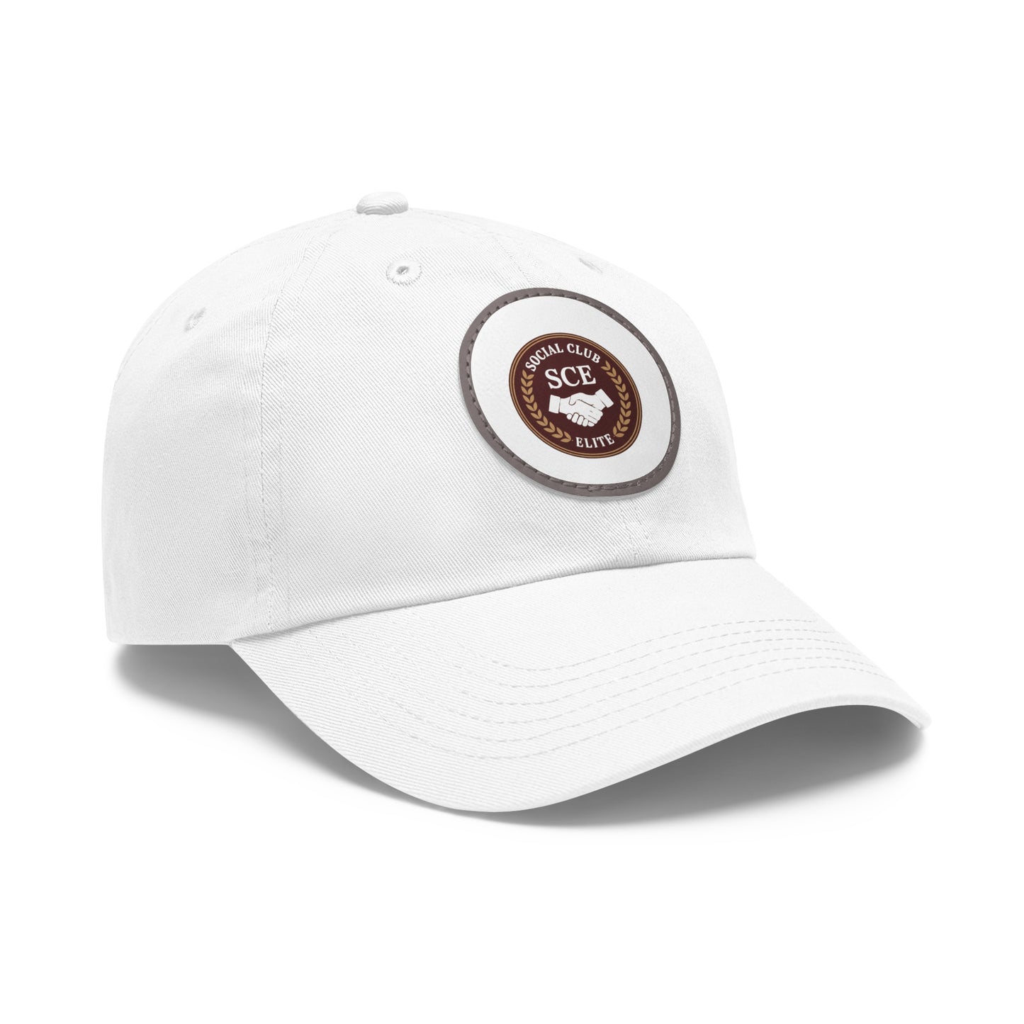 Custom Round Leather Patch Dad Hat for Casual Style