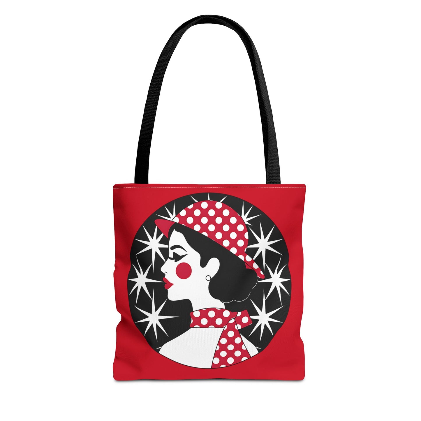 Vintage Glamour Tote Bag - Retro Fashion, Stylish Handbag, Gift for Her, Everyday Use, Polka Dot Design