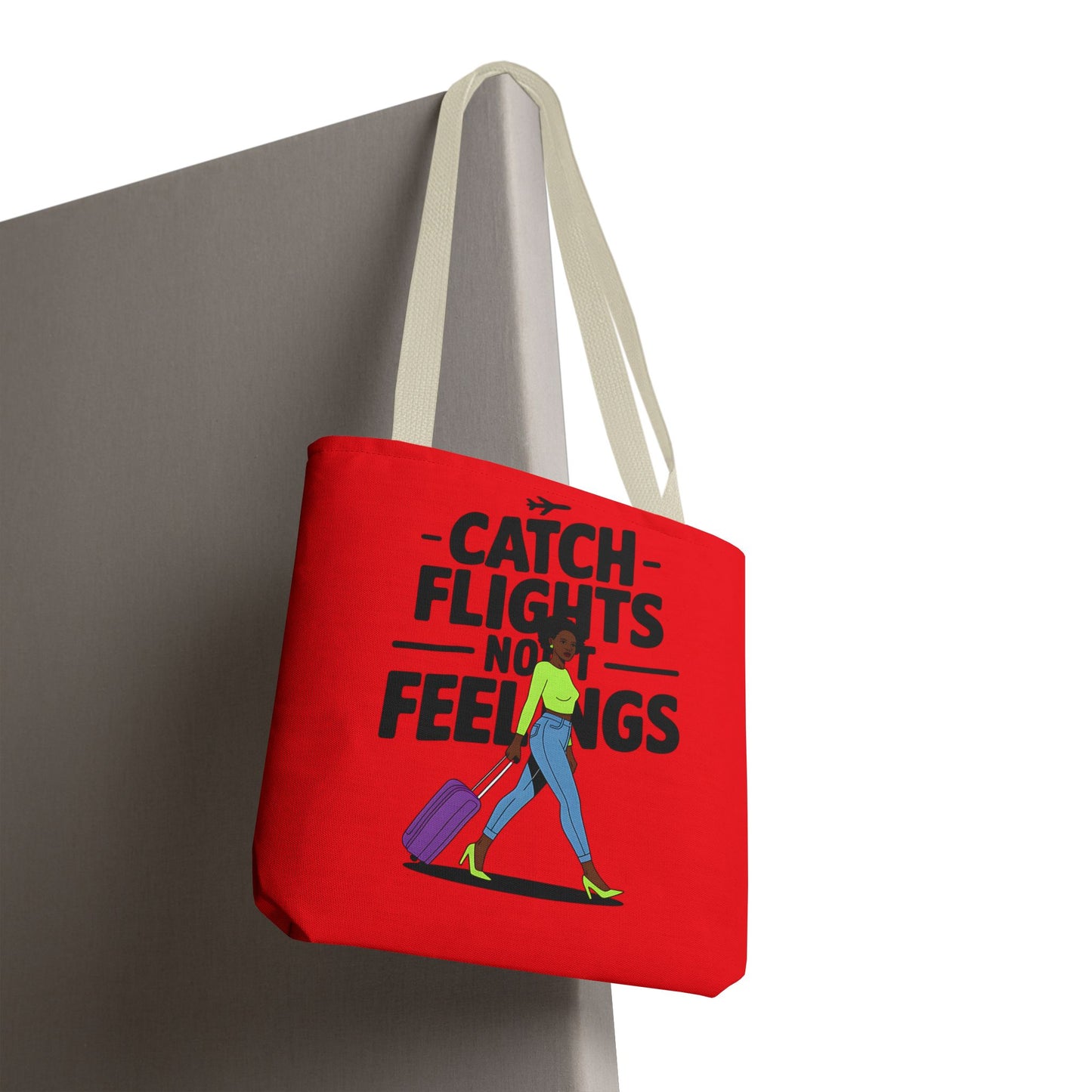 Catch Flights Not Feelings Tote Bag | Travel Gift, Vacation Accessory, Summer Beach Bag, Stylish Shopping Tote, Gift for Travelers