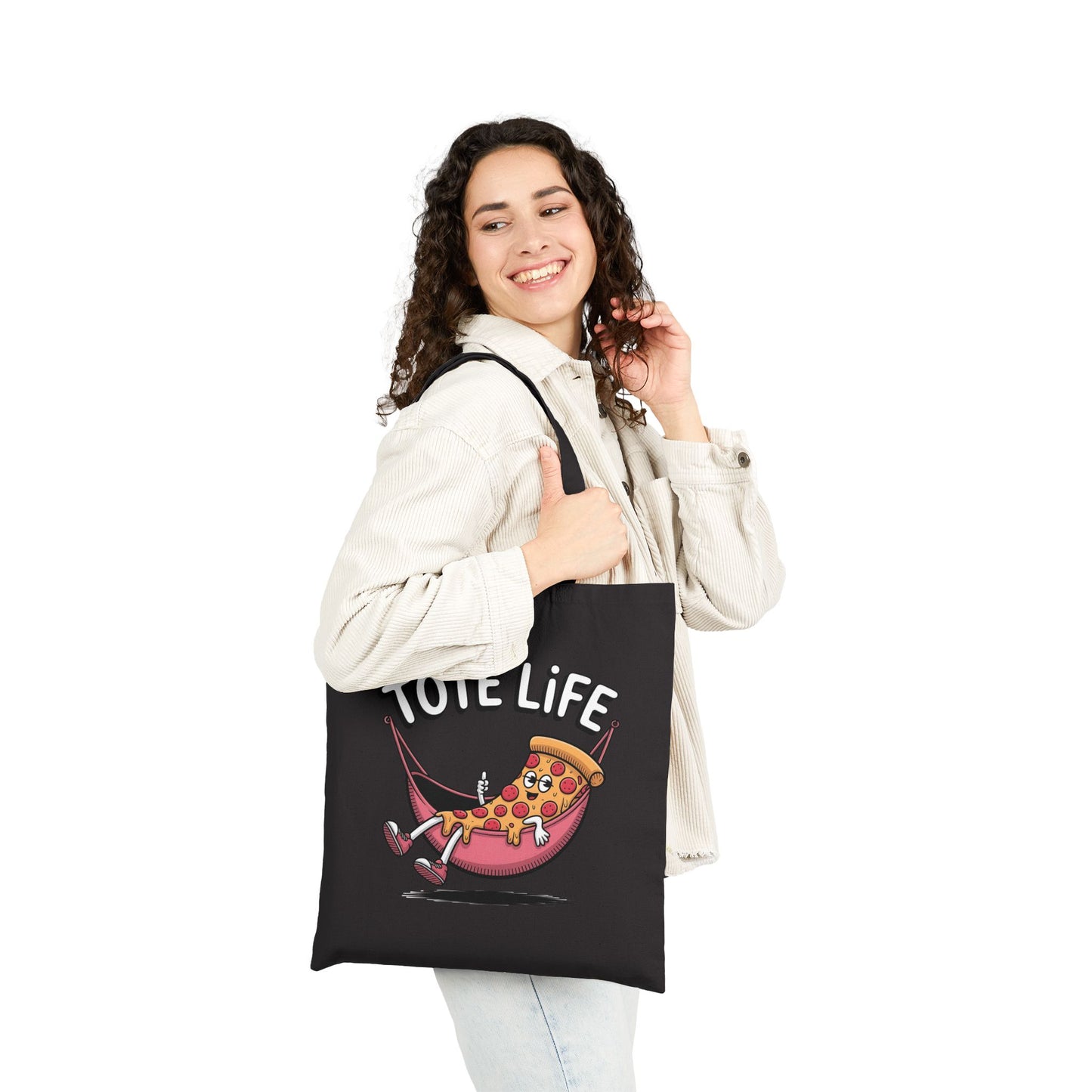 Pizza Lover's Cotton Canvas Tote Bag - Fun, Durable, Eco-Friendly Gift for Foodies, Shopping, Beach, or Grocery