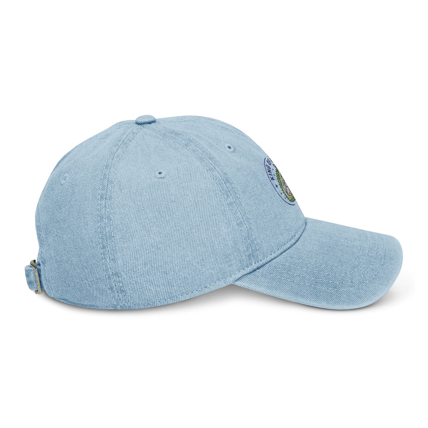 Kings of Fruits Embroidered Denim Hat, Casual Cap, Gift for Fruit Lovers, Trendy Beach Hat, Summer Accessory, Fashionable Headwear