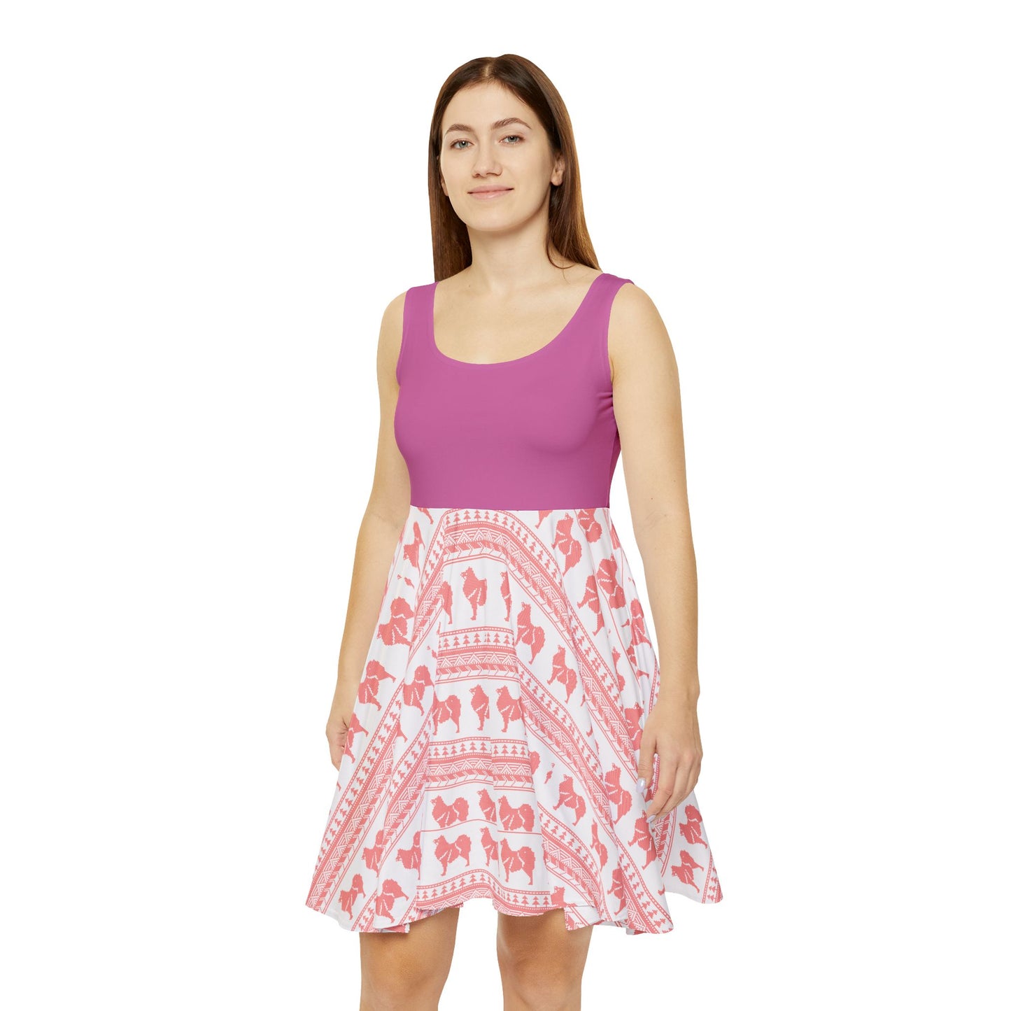 Chic Women's Skater Dress with Floral Pattern - Perfect for Summer Outings and Celebrations