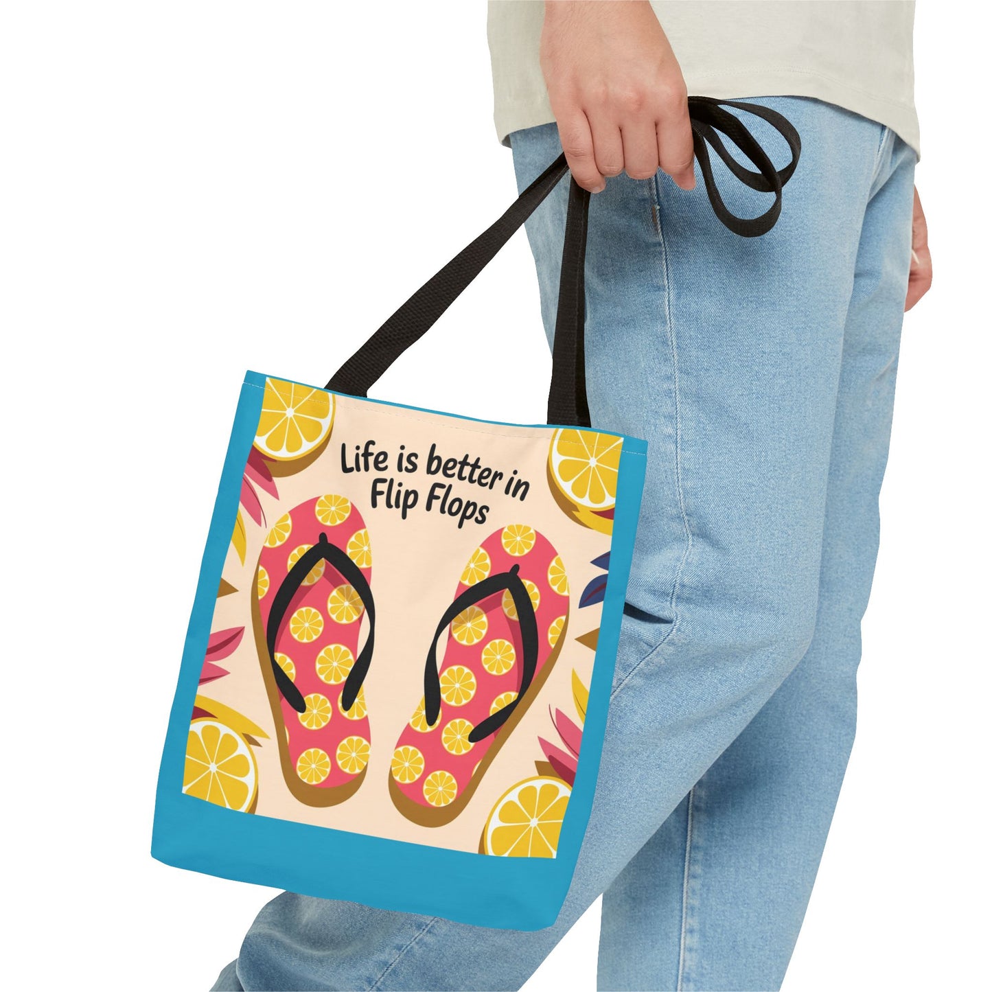 Beach Vibes Tote Bag - Summer Essentials, Fun Beach Accessory, Flip Flop Lover Gift, Vacation Tote, Relaxing Day Out
