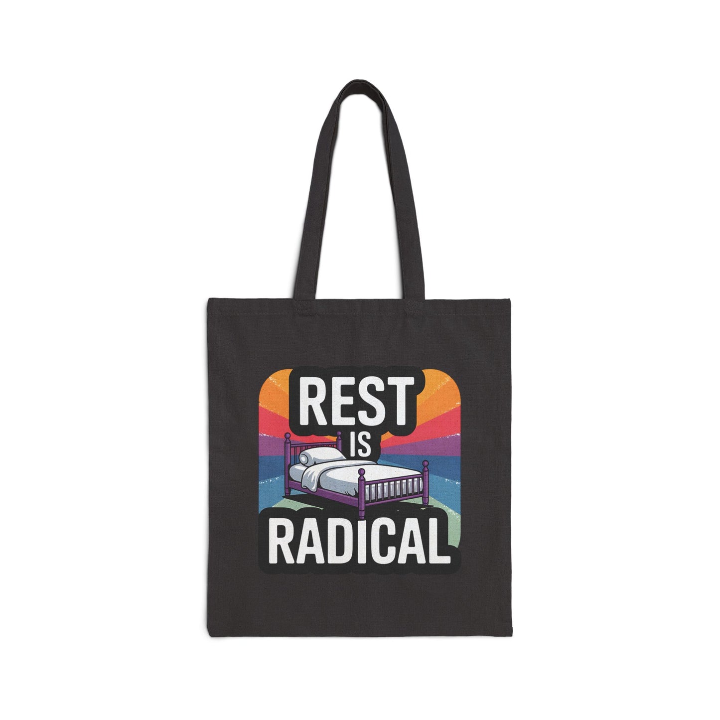 Radical Rest Cotton Canvas Tote Bag, Inspirational Tote, Eco-Friendly Bag, Gift for Relaxation Lovers, Motivational Shopping Bag