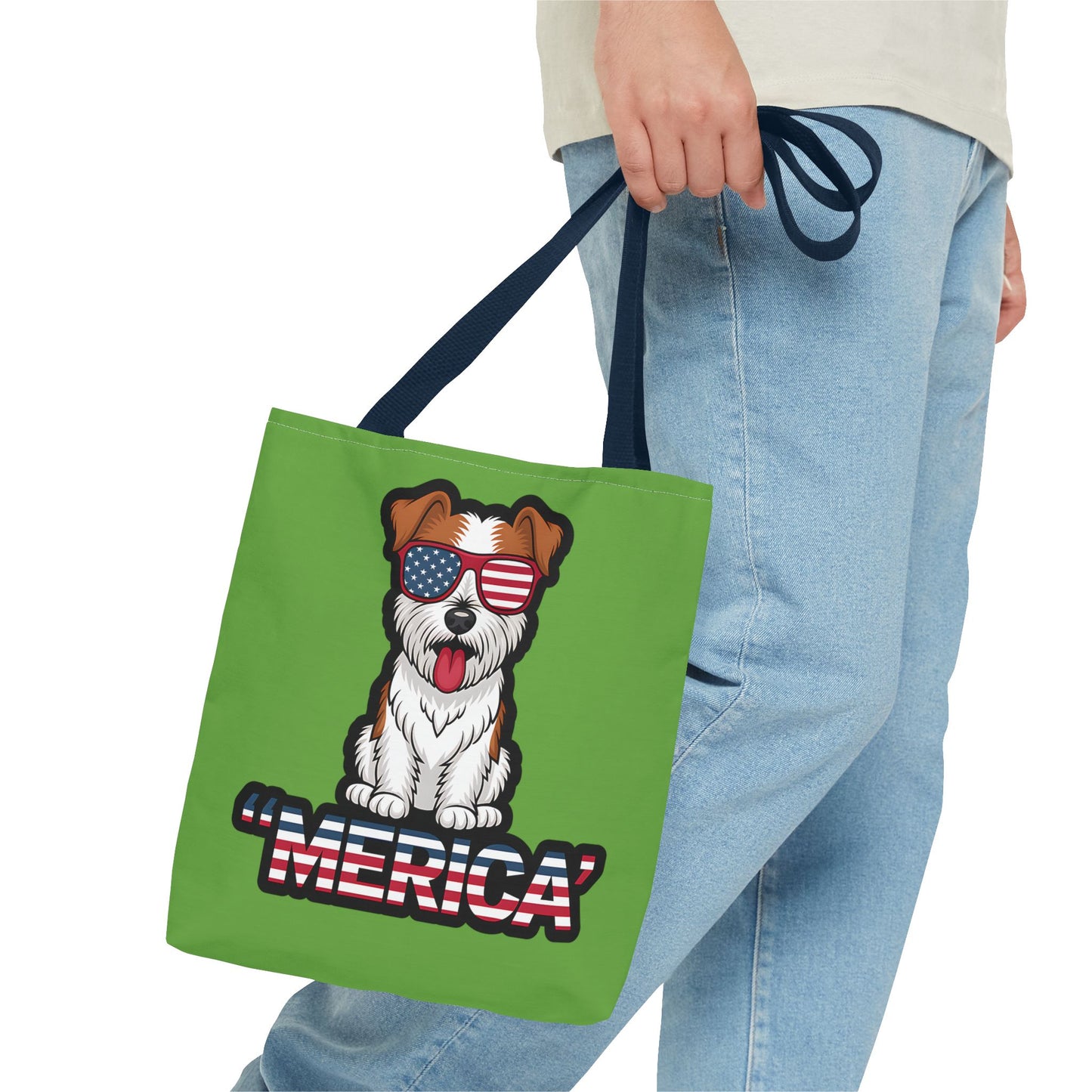 Patriotic Dog Tote Bag - Perfect for Dog Lovers, Fourth of July, Beach Trips, and Everyday Use, Cute Pet Lover Gift, AOP Design