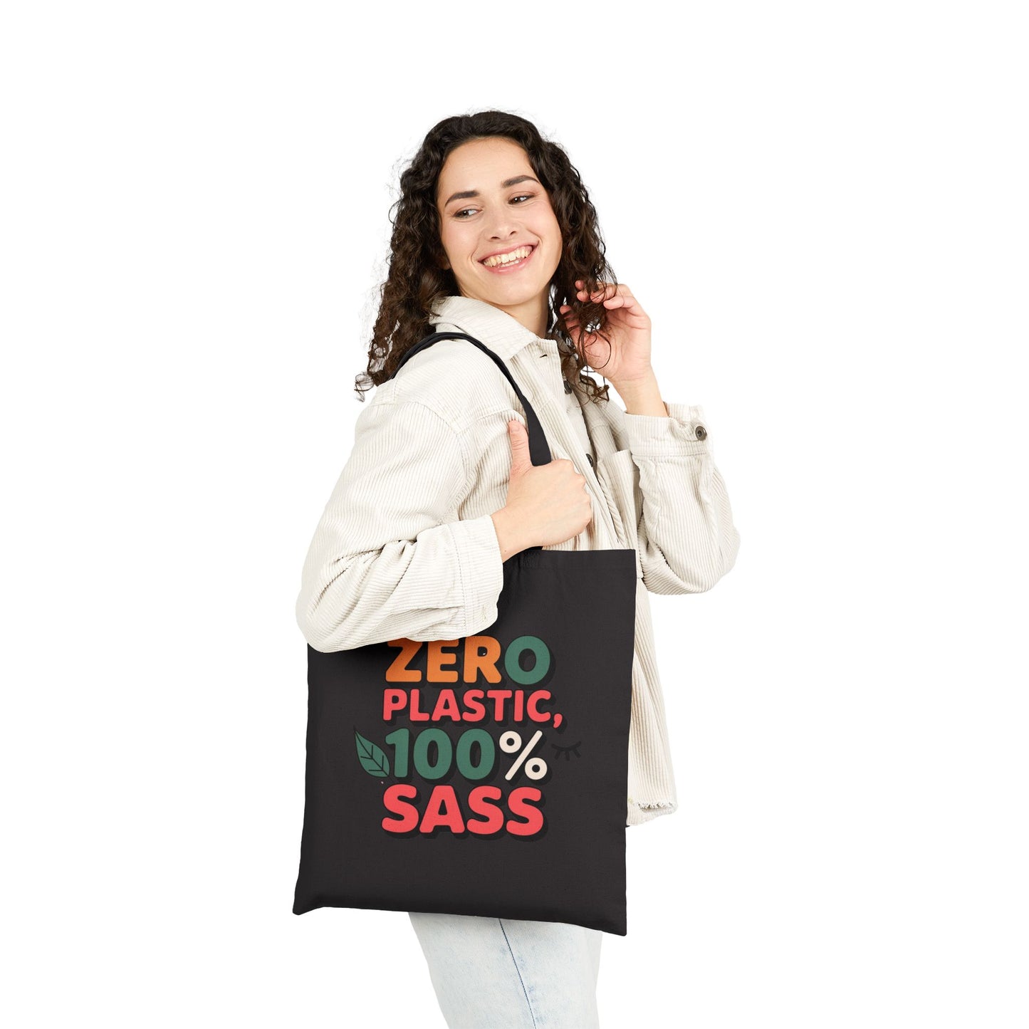 Sassy Eco-Friendly Cotton Canvas Tote Bag, Reusable Grocery Bag, Sustainable Shopping Tote, Gift for Eco-Conscious Friends, Fun Everyday Bag