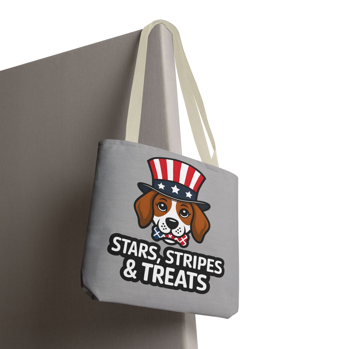 Patriotic Dog Tote Bag - Stars, Stripes & Treats - Cute Pet Lover Gift, Summer Fair, Dog Lovers, July 4th, Everyday Use