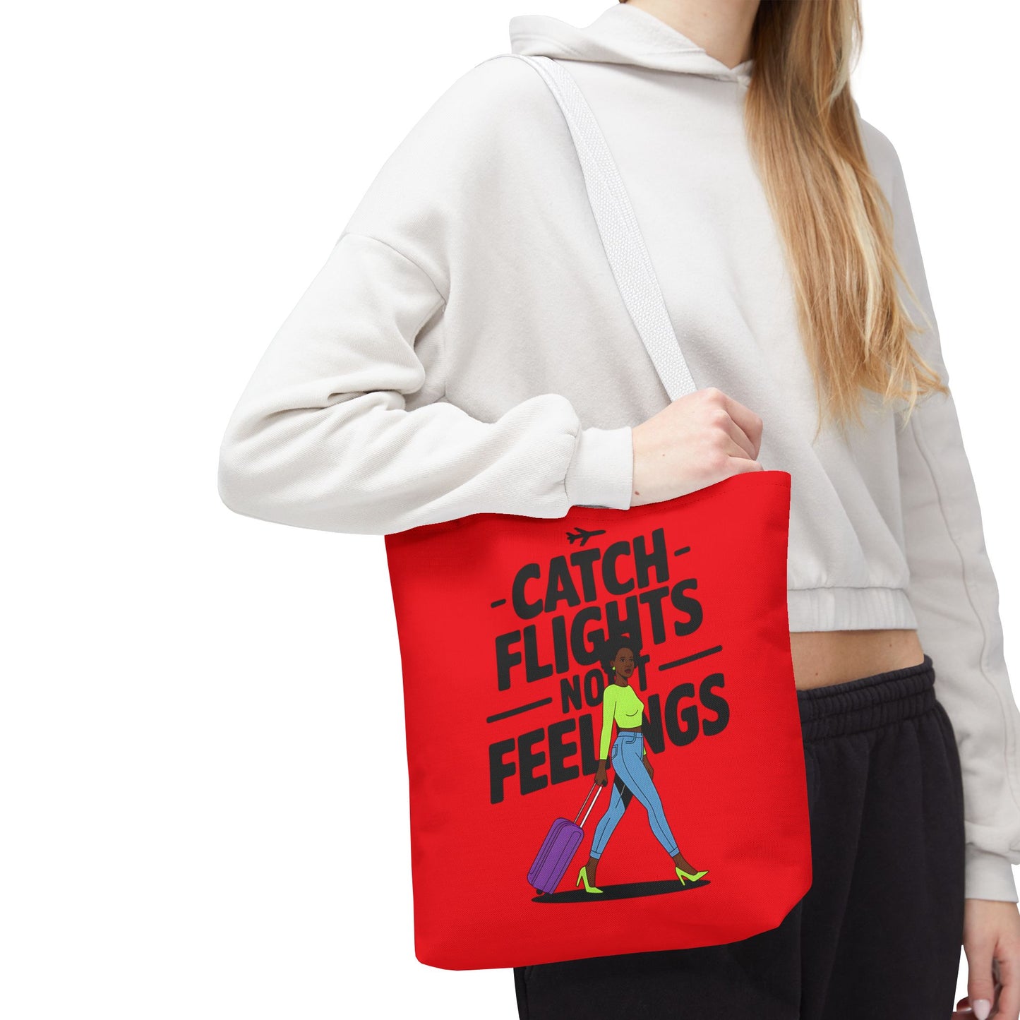 Catch Flights Not Feelings Tote Bag | Travel Gift, Vacation Accessory, Summer Beach Bag, Stylish Shopping Tote, Gift for Travelers
