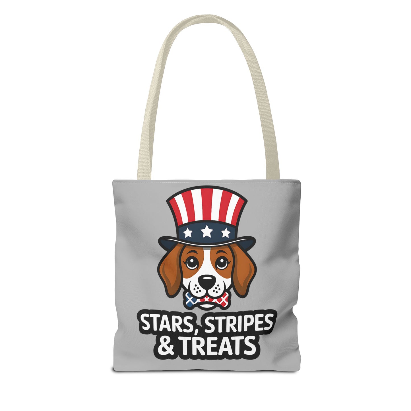 Patriotic Dog Tote Bag - Stars, Stripes & Treats - Cute Pet Lover Gift, Summer Fair, Dog Lovers, July 4th, Everyday Use