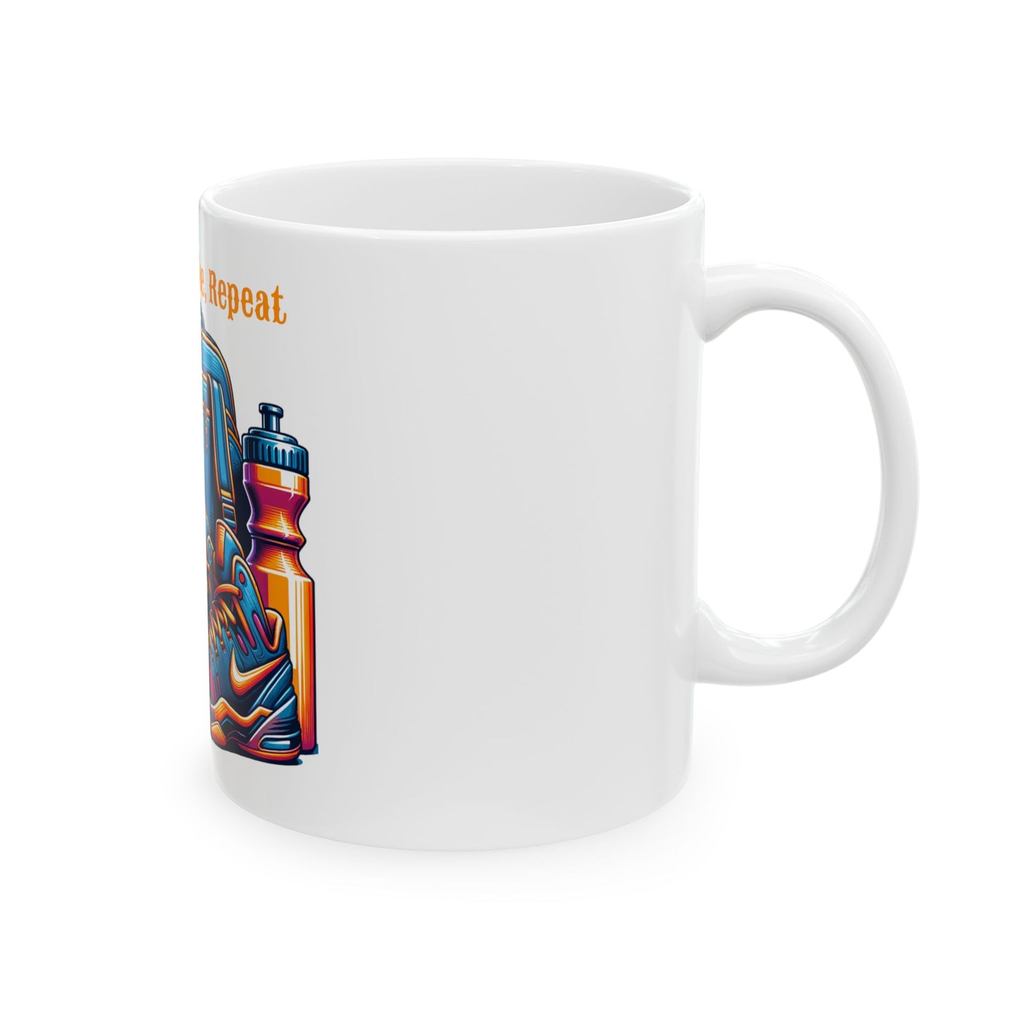 Eat Sleep Hike Repeat Ceramic Mug – Perfect for Sports Lovers