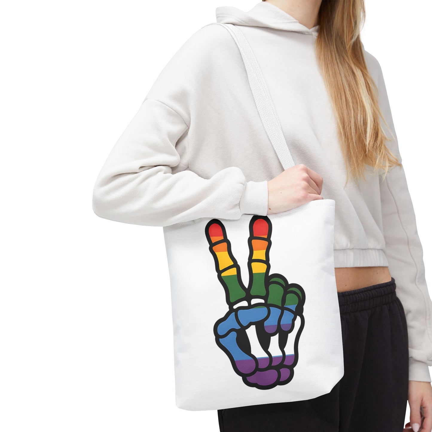 Rainbow Peace Tote Bag - Stylish Eco-Friendly Bag for Everyday Use