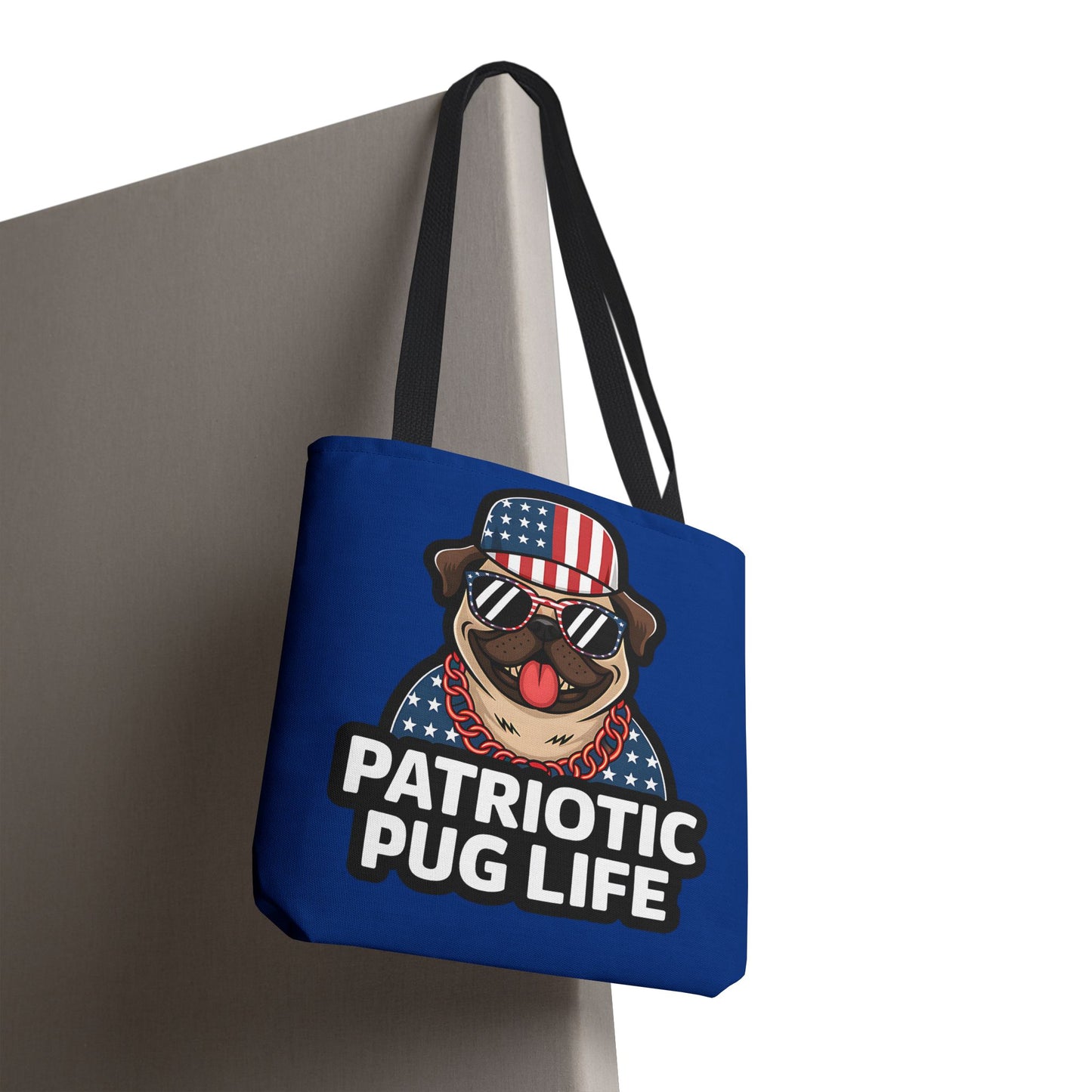Patriotic Pug Tote Bag, Fun Dog Lover's Accessory, Perfect for Independence Day or Any Celebration