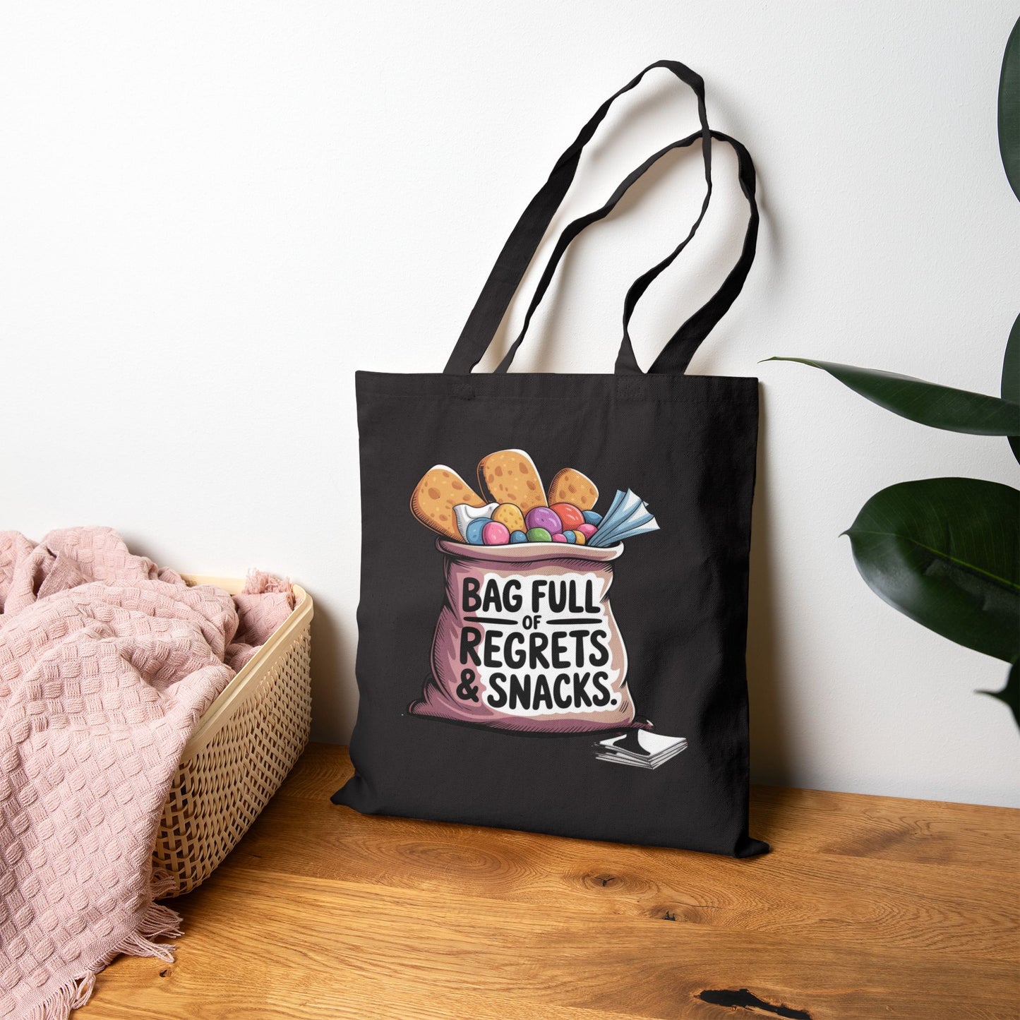 Funny Cotton Canvas Tote Bag, Unique Gift for Snack Lovers, Reusable Grocery Bag, Stylish Market Tote, Perfect for Parties & Travel