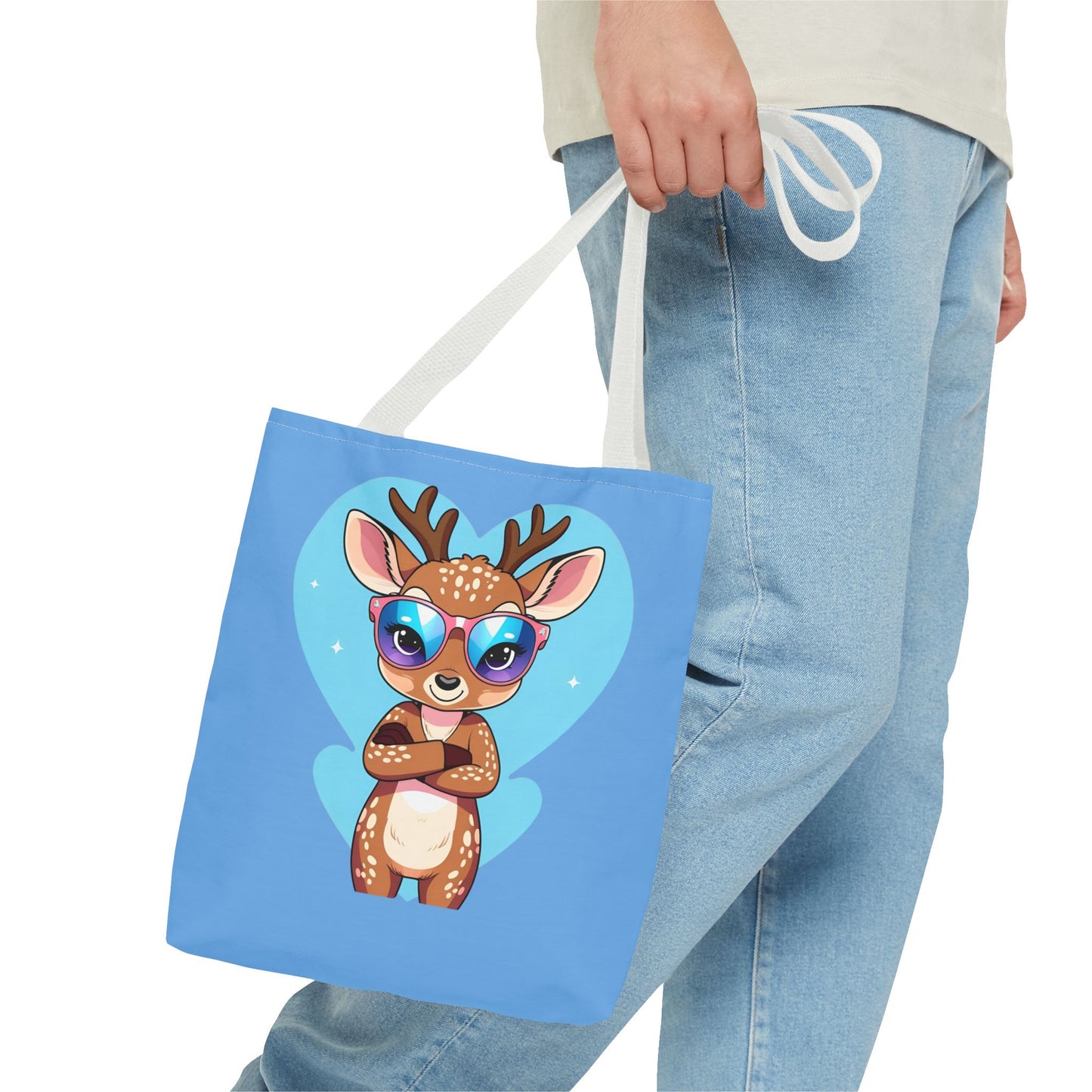 Whimsical Deer Tote Bag, Cute Animal Bag, Eco-Friendly Shopper, Adventurer Gift, Kids Bag, Animal Lover Gift, Cartoon Design