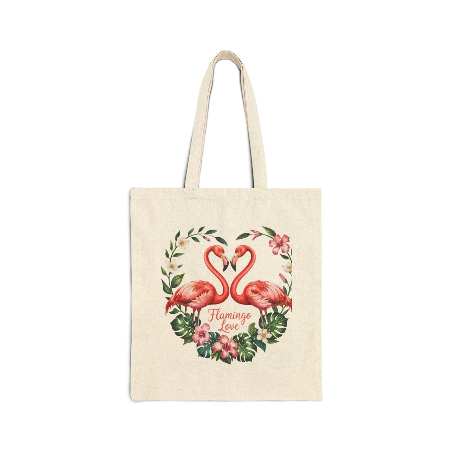 Tote Bag with Romantic Flamingo Design - Perfect for Beach Trips, Weddings, Reusable Shopping, Gift Ideas, Floral Lover