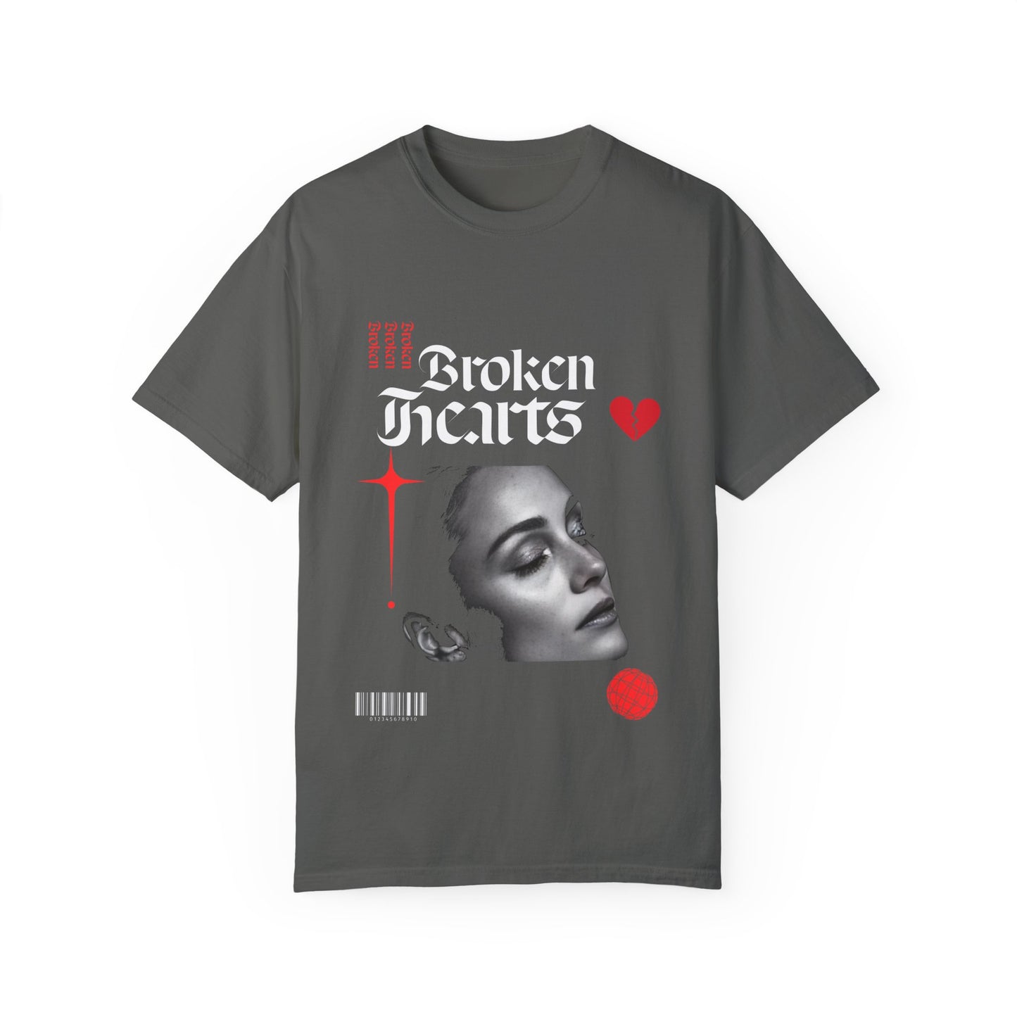 Broken Hearts Unisex Garment-Dyed T-Shirt - Trendy Graphic Tee for Casual Looks